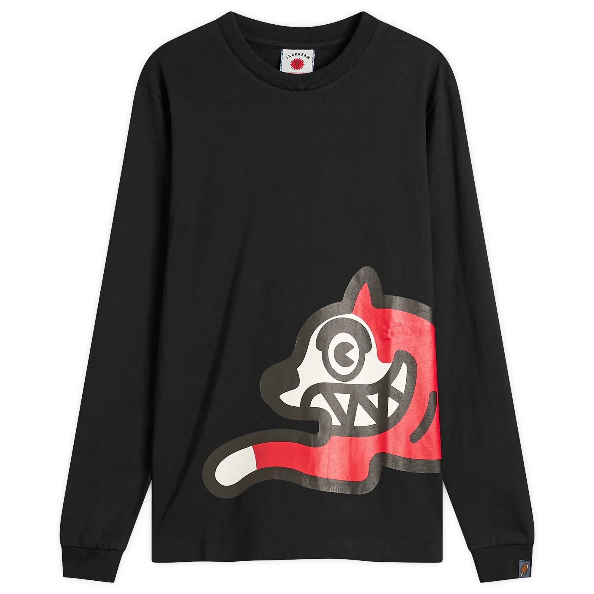 ICECREAM Men's Jumbo Running Dog Long Sleeve T-Shirt Black