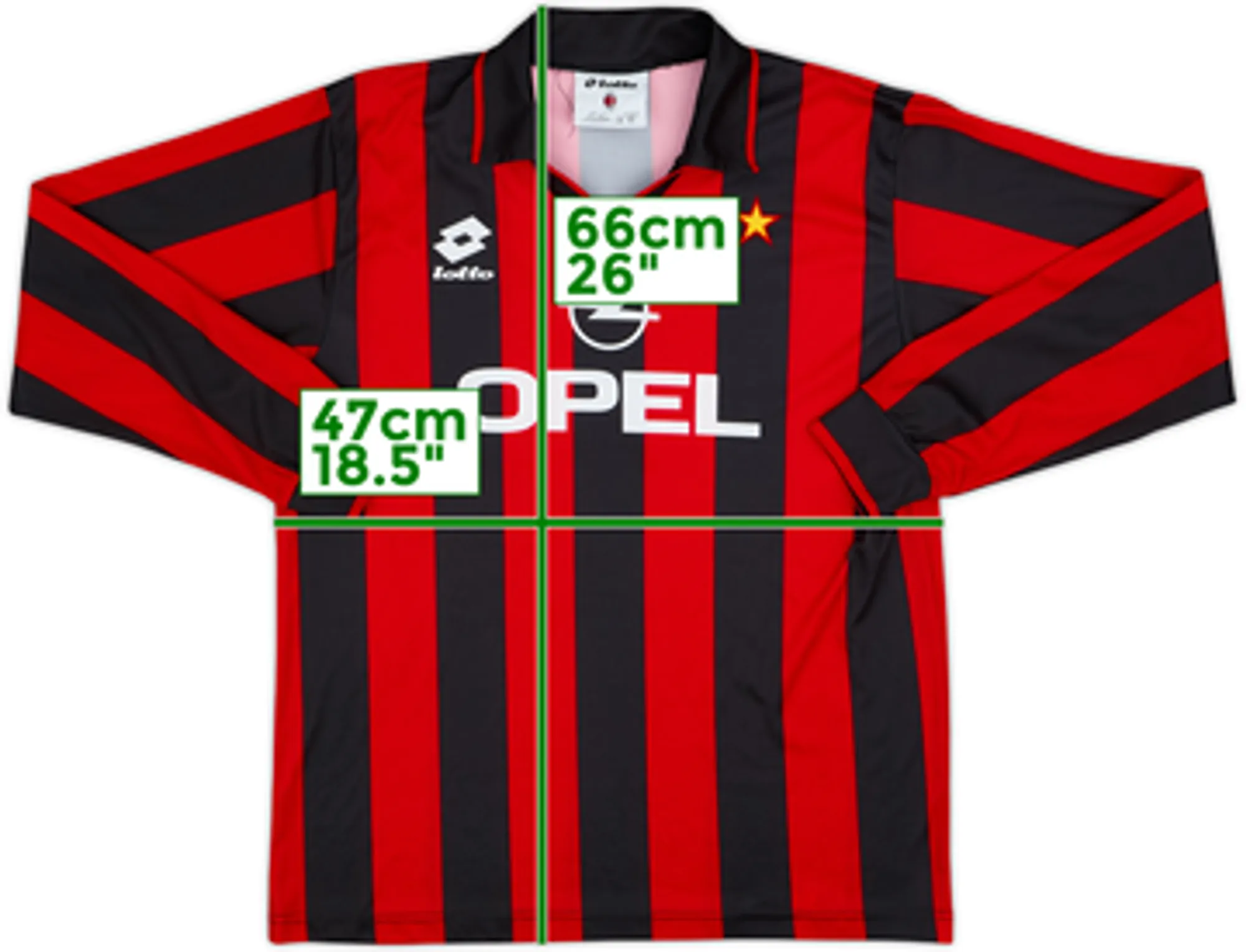 1994-95 AC Milan Home L/S Shirt - 10/10 - (XL.Boys)
