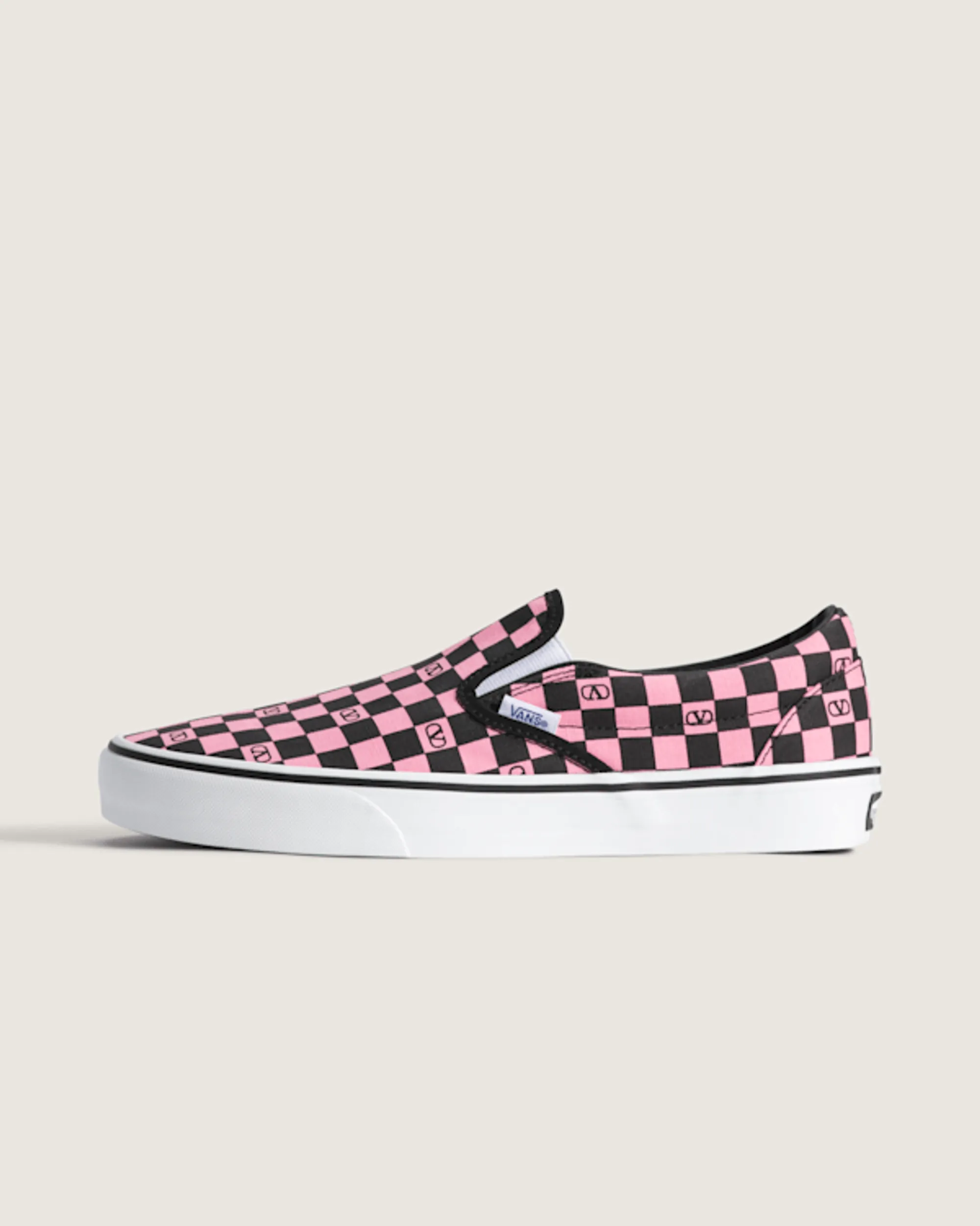 Vans - Valentino Garavani And Vans Classic Slip-On Checkerboard, Man, Pink