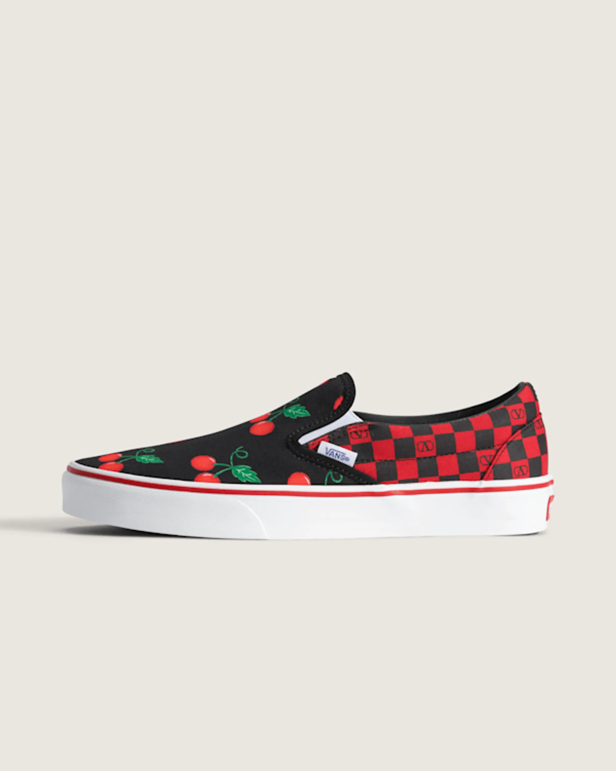 Vans - Valentino Garavani And Vans Classic Slip-On Checkerboard, Man, Red