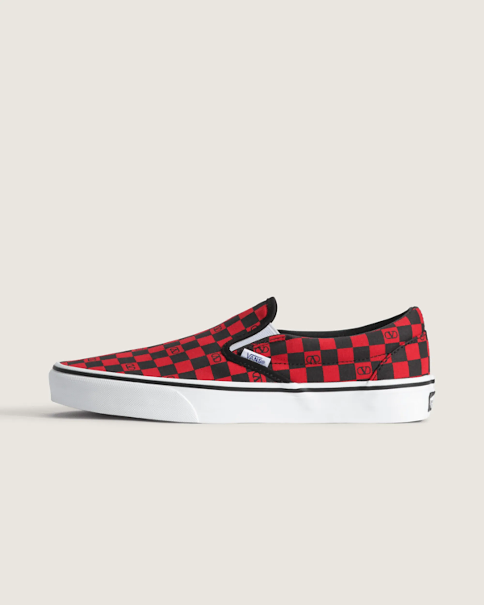 Vans - Valentino Garavani And Vans Classic Slip-On Checkerboard, Man, Red