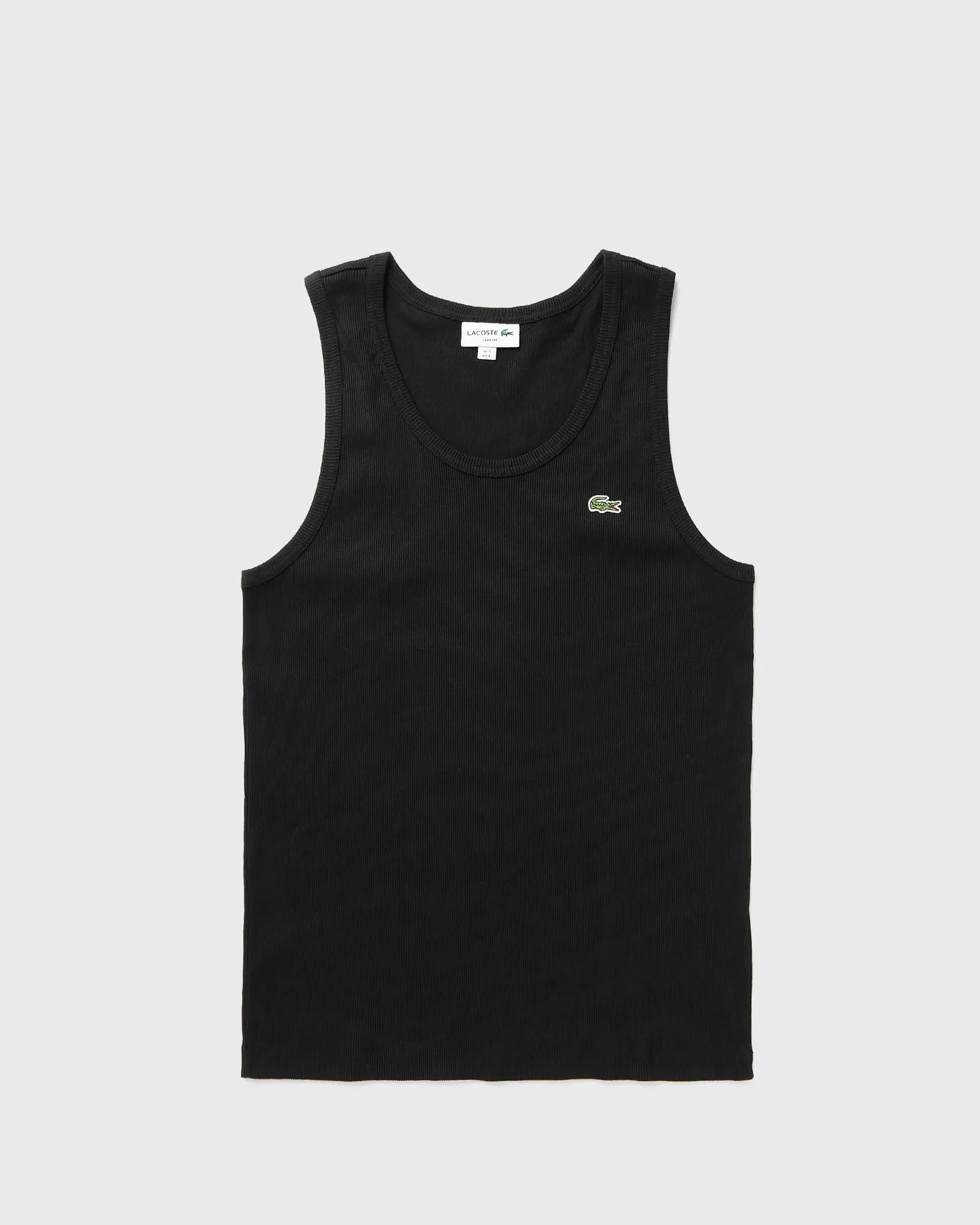 Lacoste Slim Fit Ribbed Cotton Tank Top - Noir
