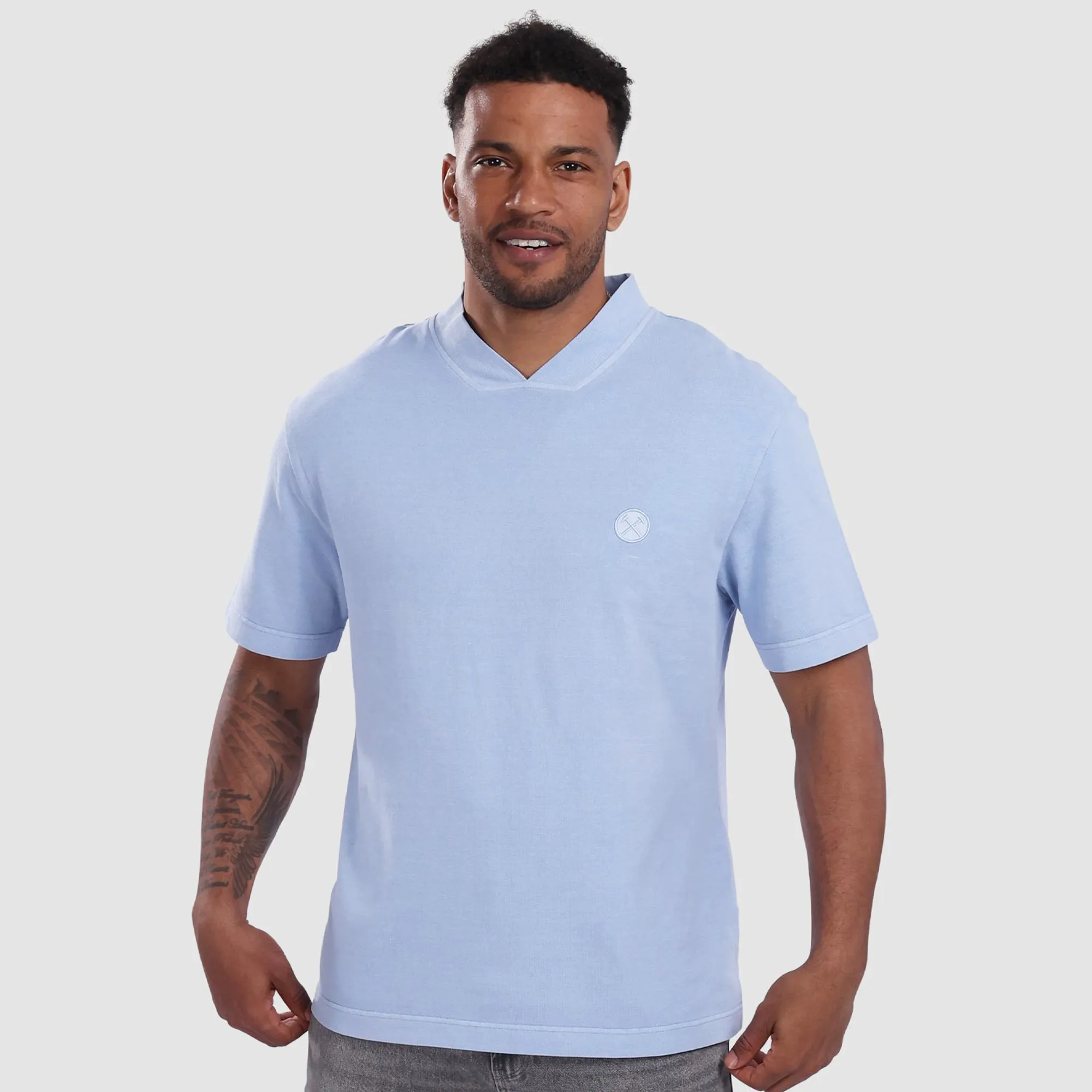 West Ham Collar Pique T-Shirt - Sky