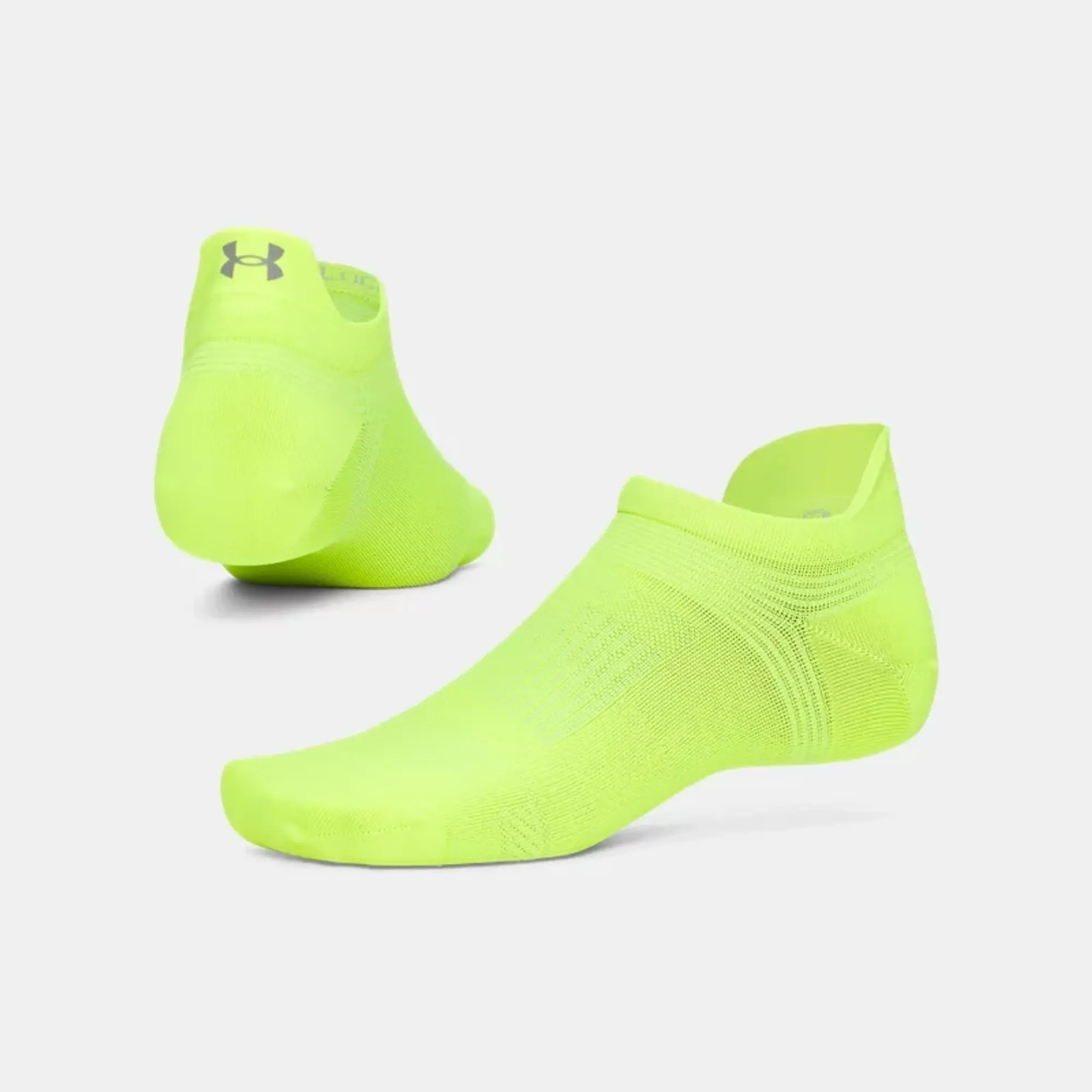 Under Armour Velociti Lite Unisex No Show Socks High Vis Yellow / High Vis Yellow / Reflective L