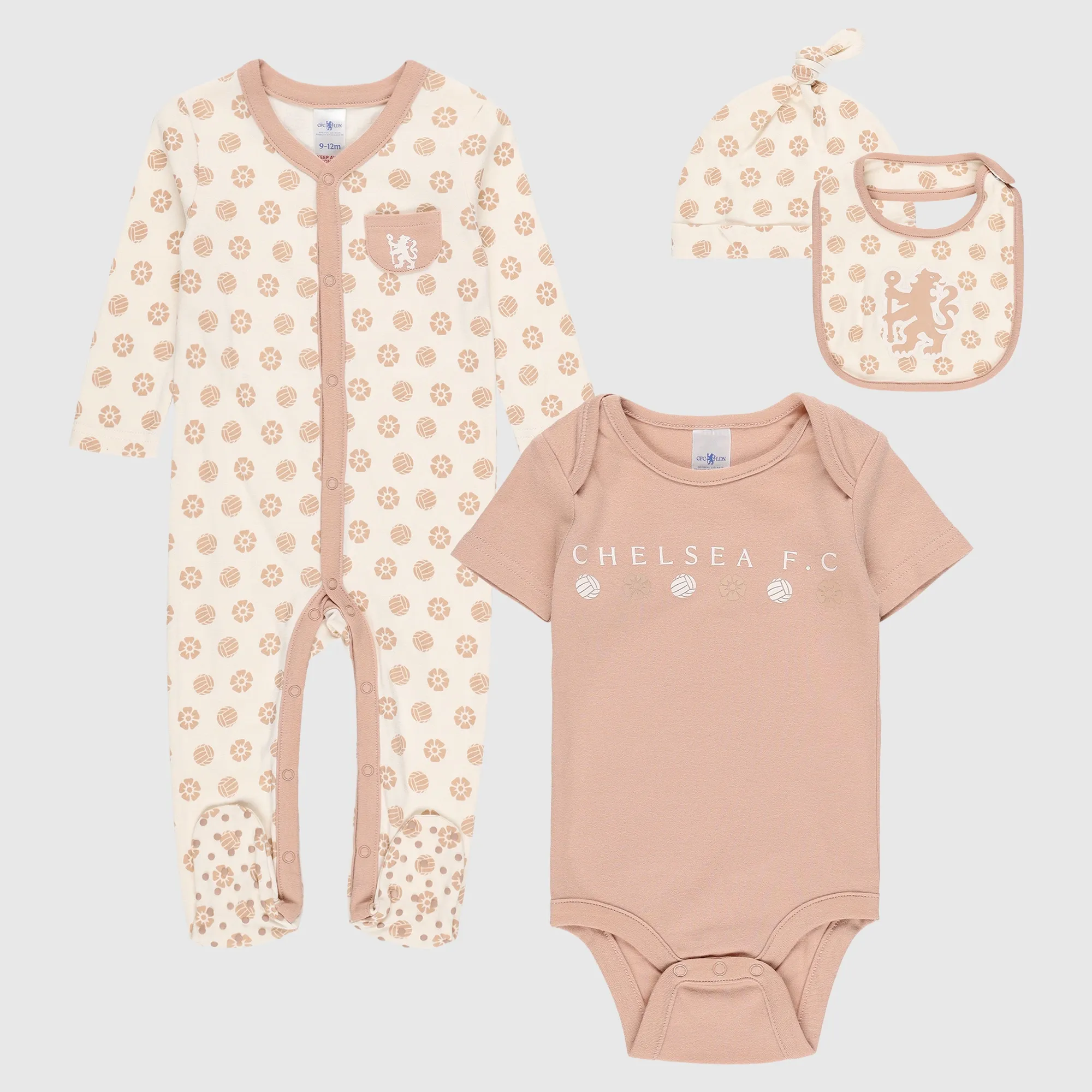 Chelsea 4pc Sleepsuit/Body/Bib & Hat Gift Set