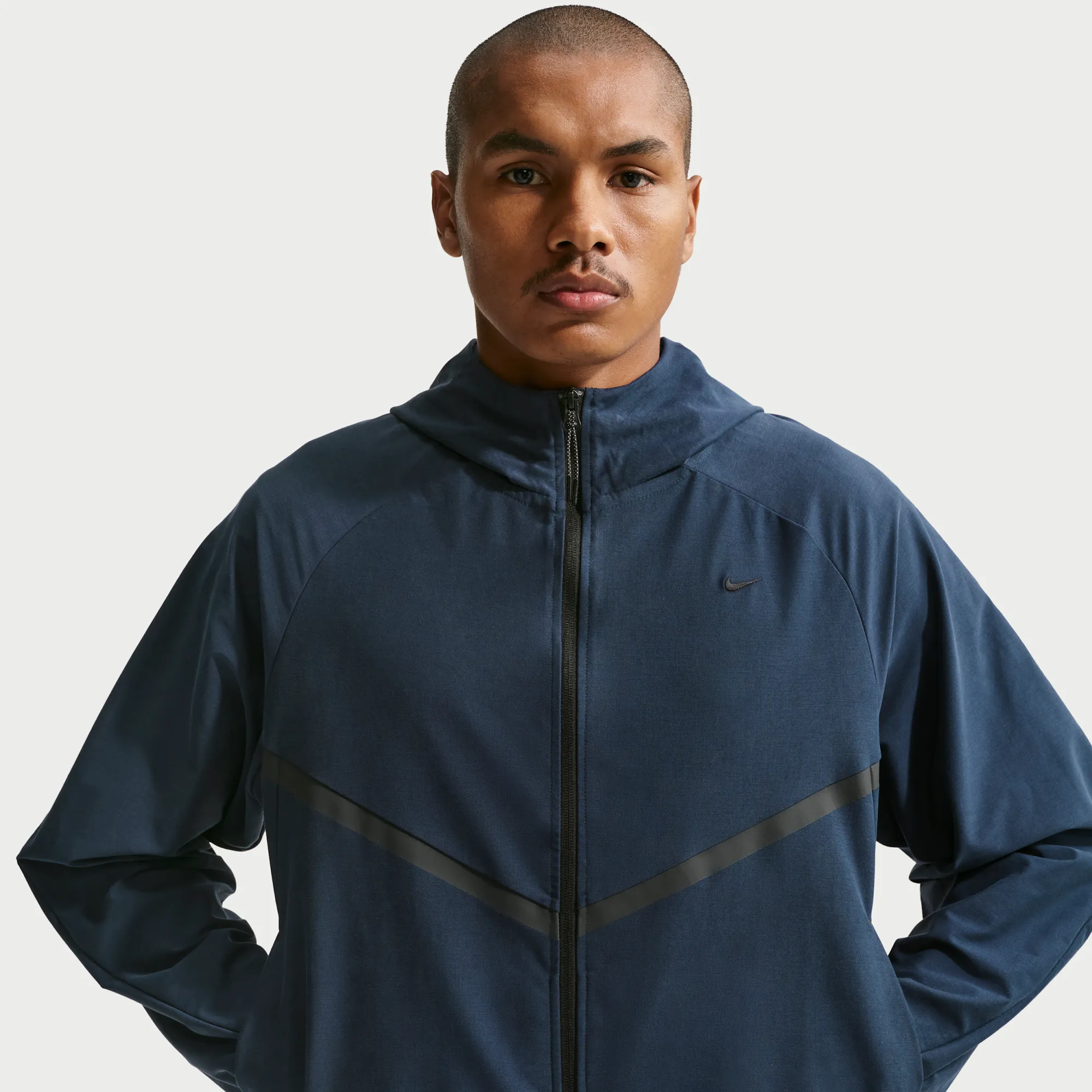 Nike Tech Men's Shori-Knit Full-Zip Windrunner Jacket - Blue - Polyester/Cotton/Elastane
