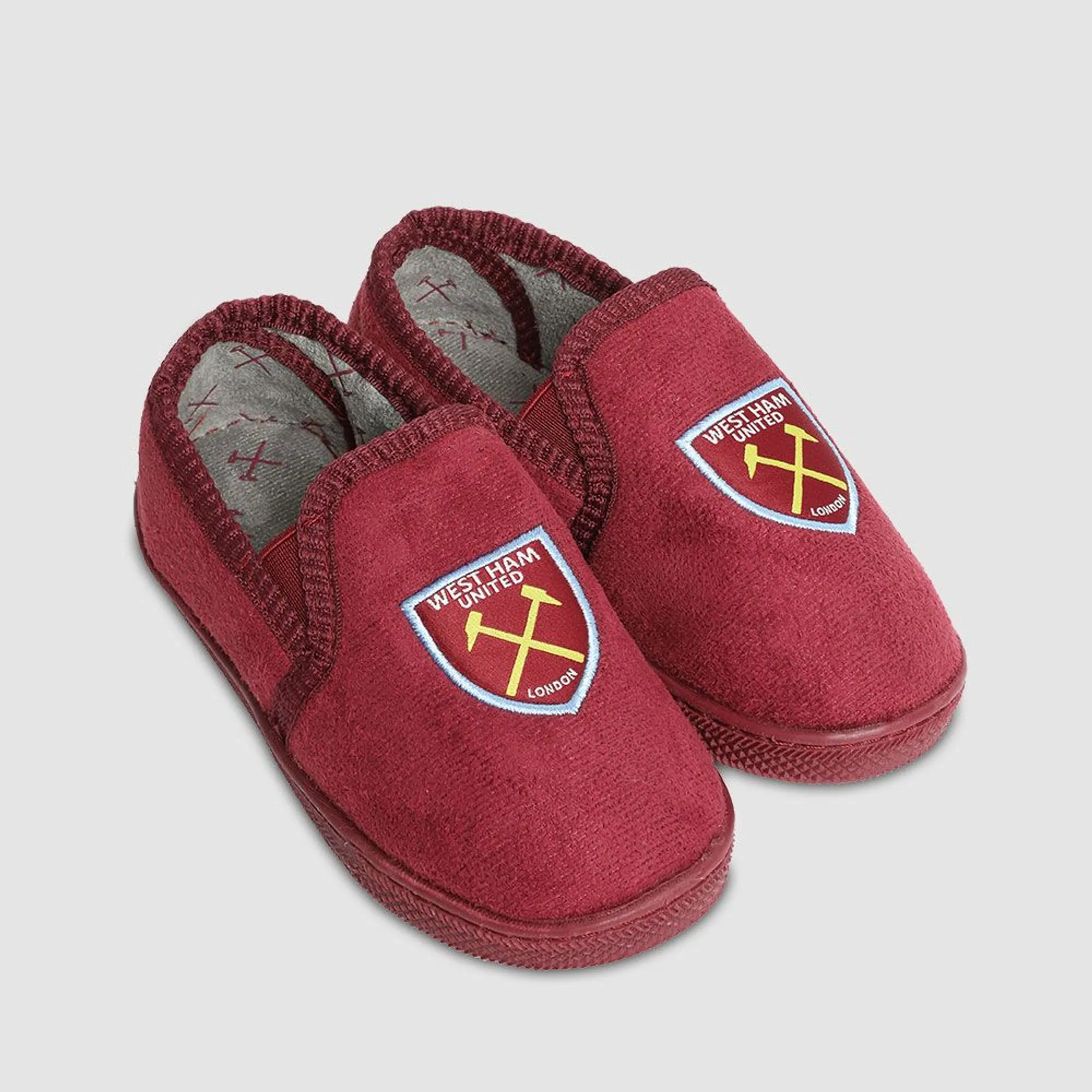 West Ham Junior Claret Crest Heel Slippers