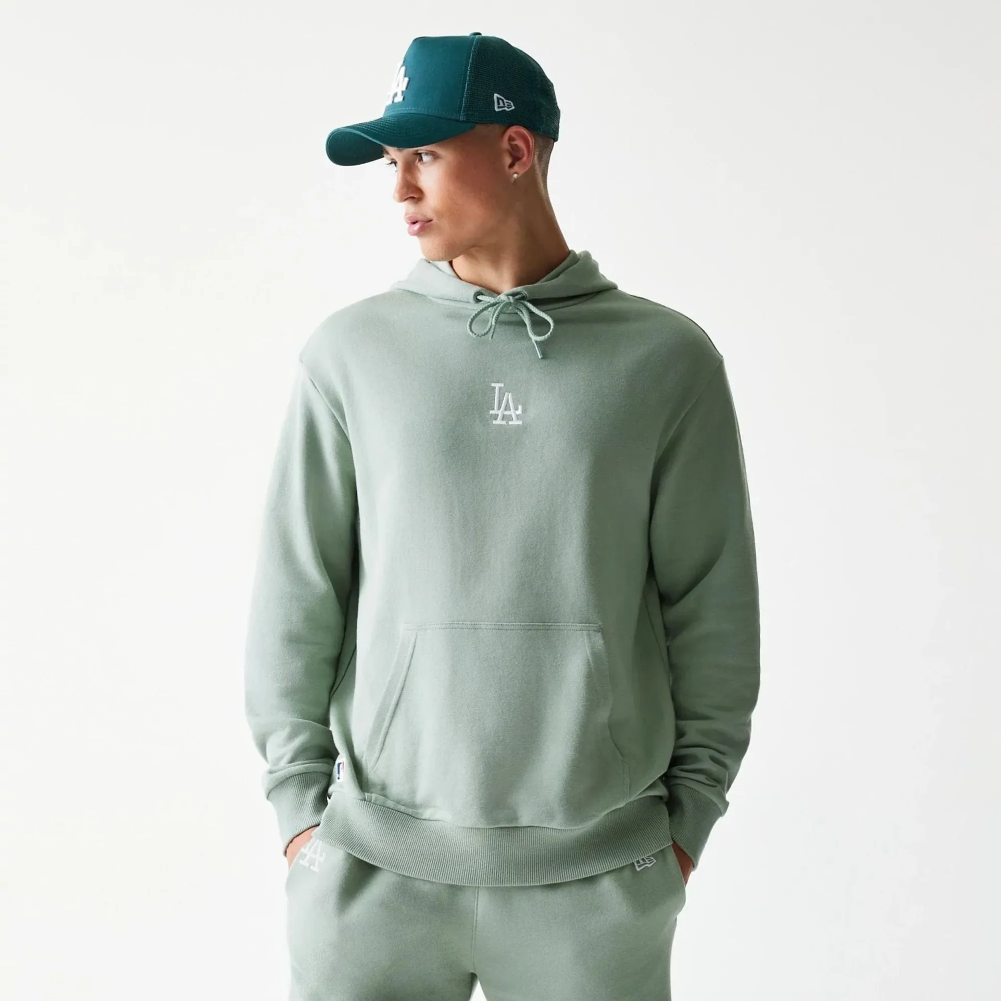 LA Dodgers MLB Midi Pastel Green Oversized Pullover Hoodie New Era Cap adult unisex