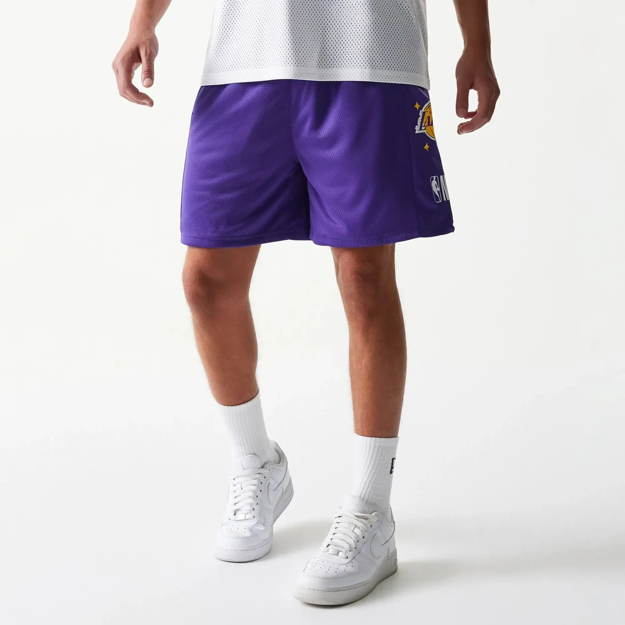 LA Lakers NBA Mesh Purple Shorts New Era Cap adult unisex