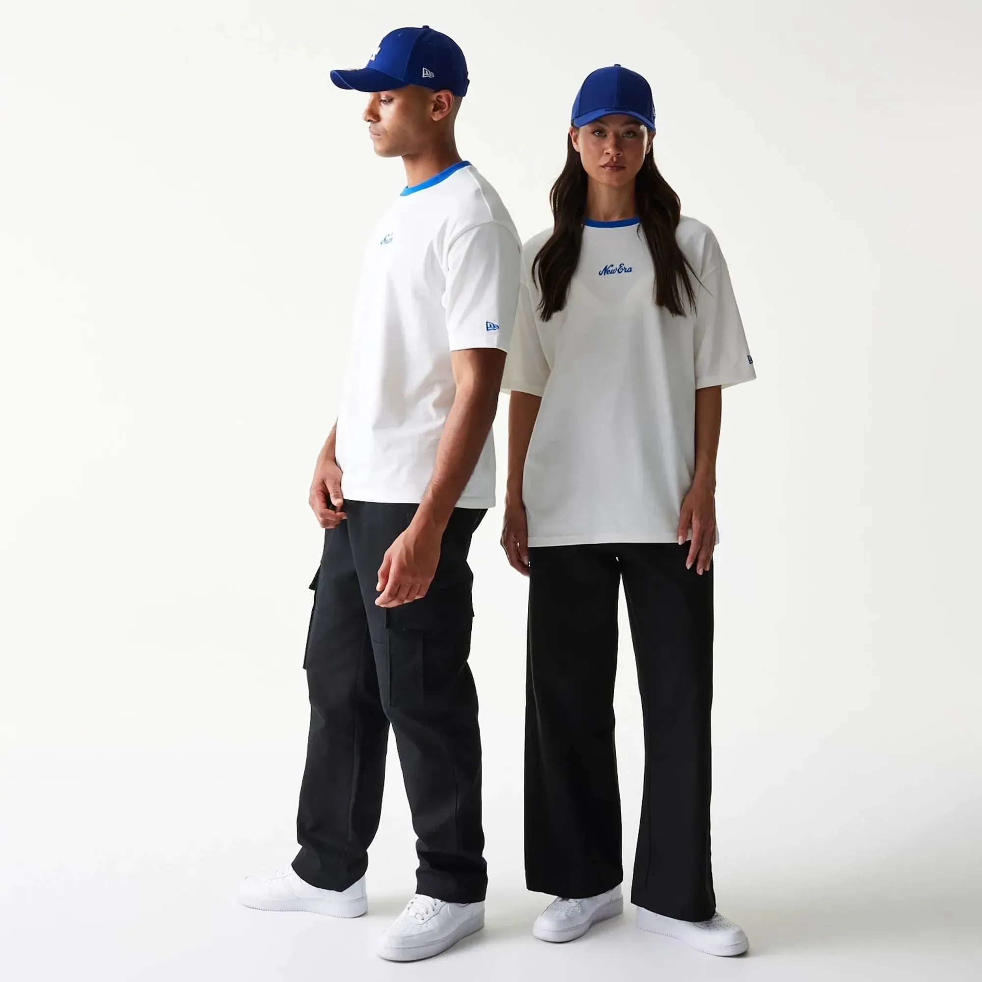 New Era Script White Oversized T-Shirt adult unisex