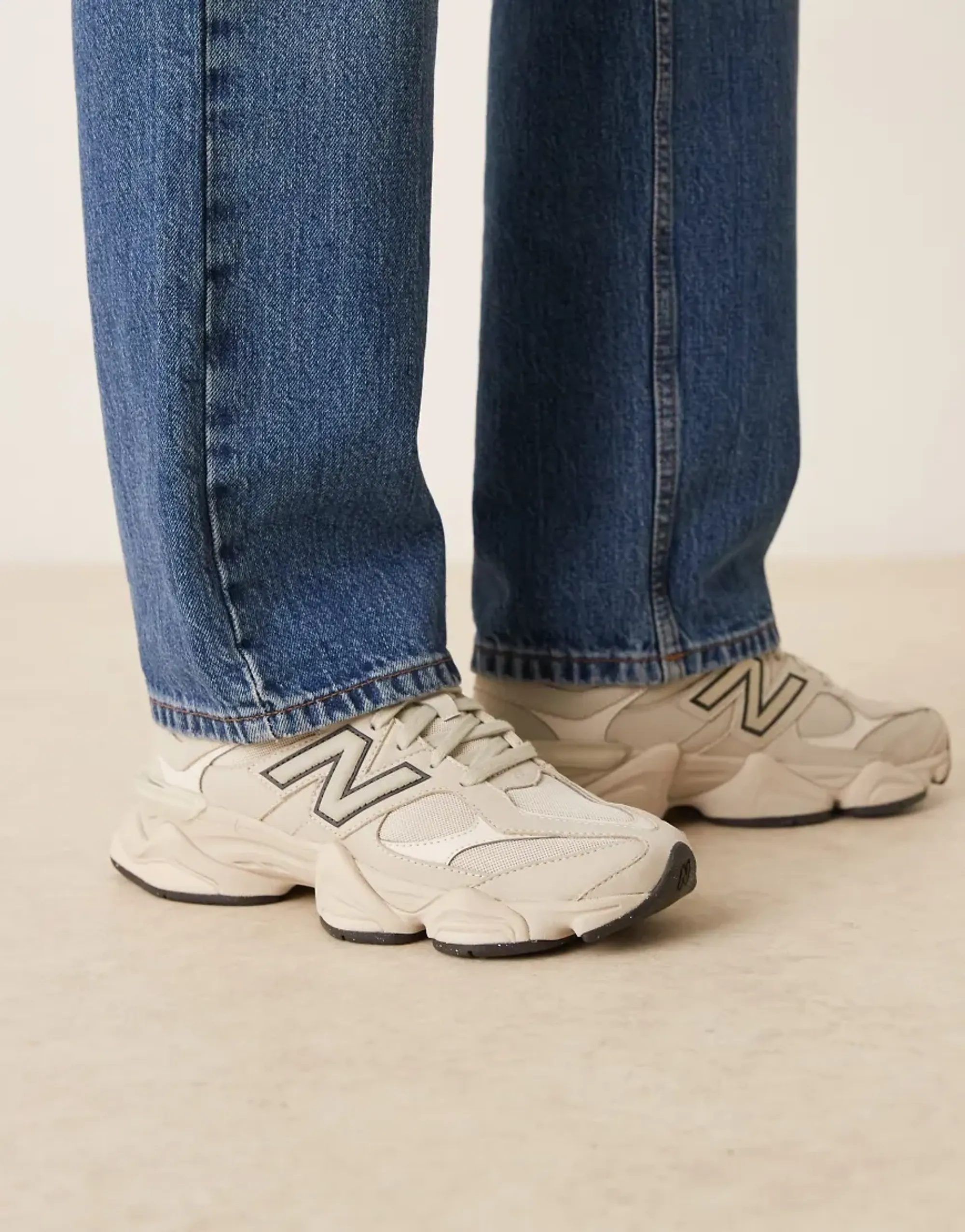 New Balance 9060 Trainers In Beige-White