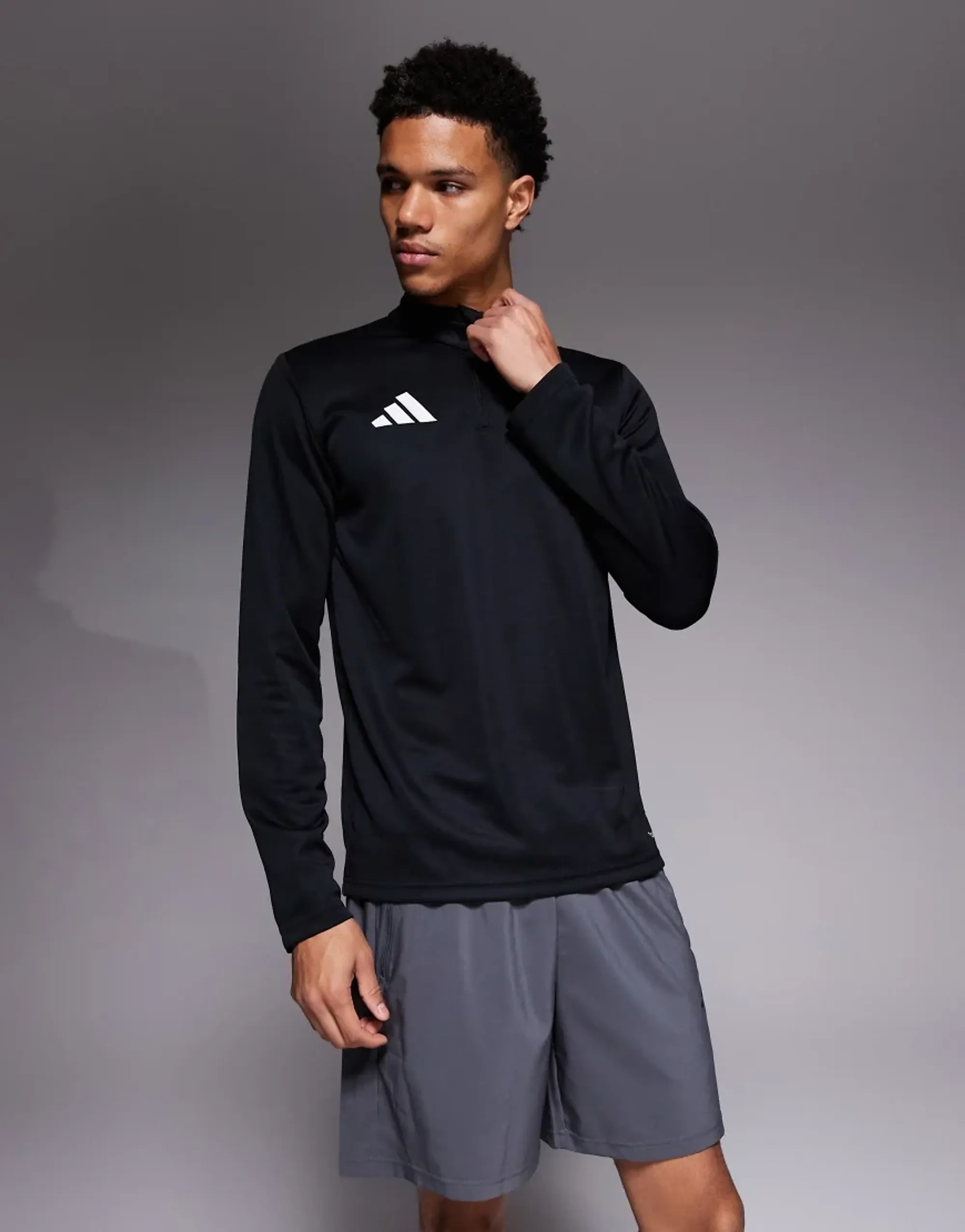 Adidas Football Entrada 26 1/4 Zip In Black