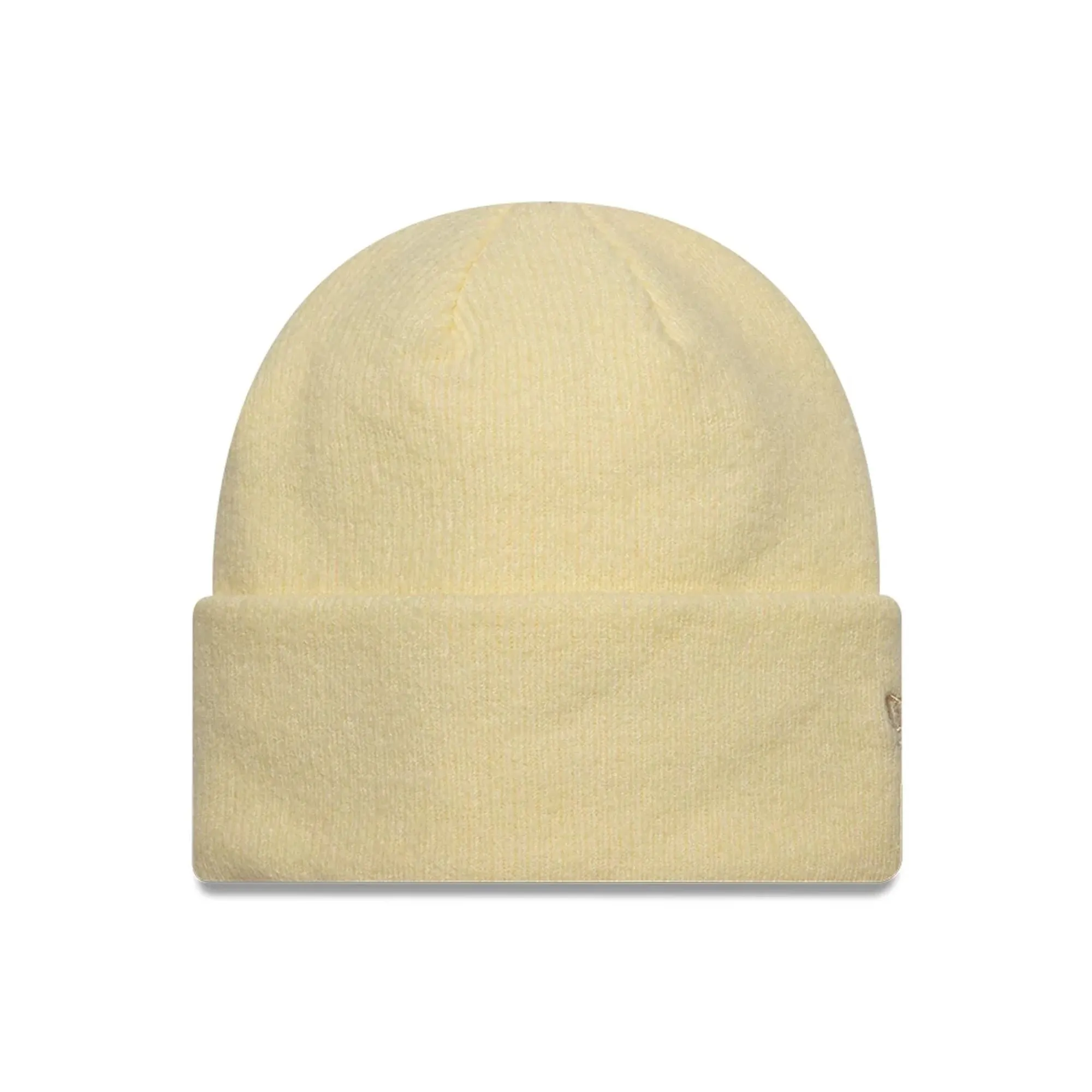 New Era Mohair Pastel Yellow Wide Cuff Knit Beanie Hat adult unisex