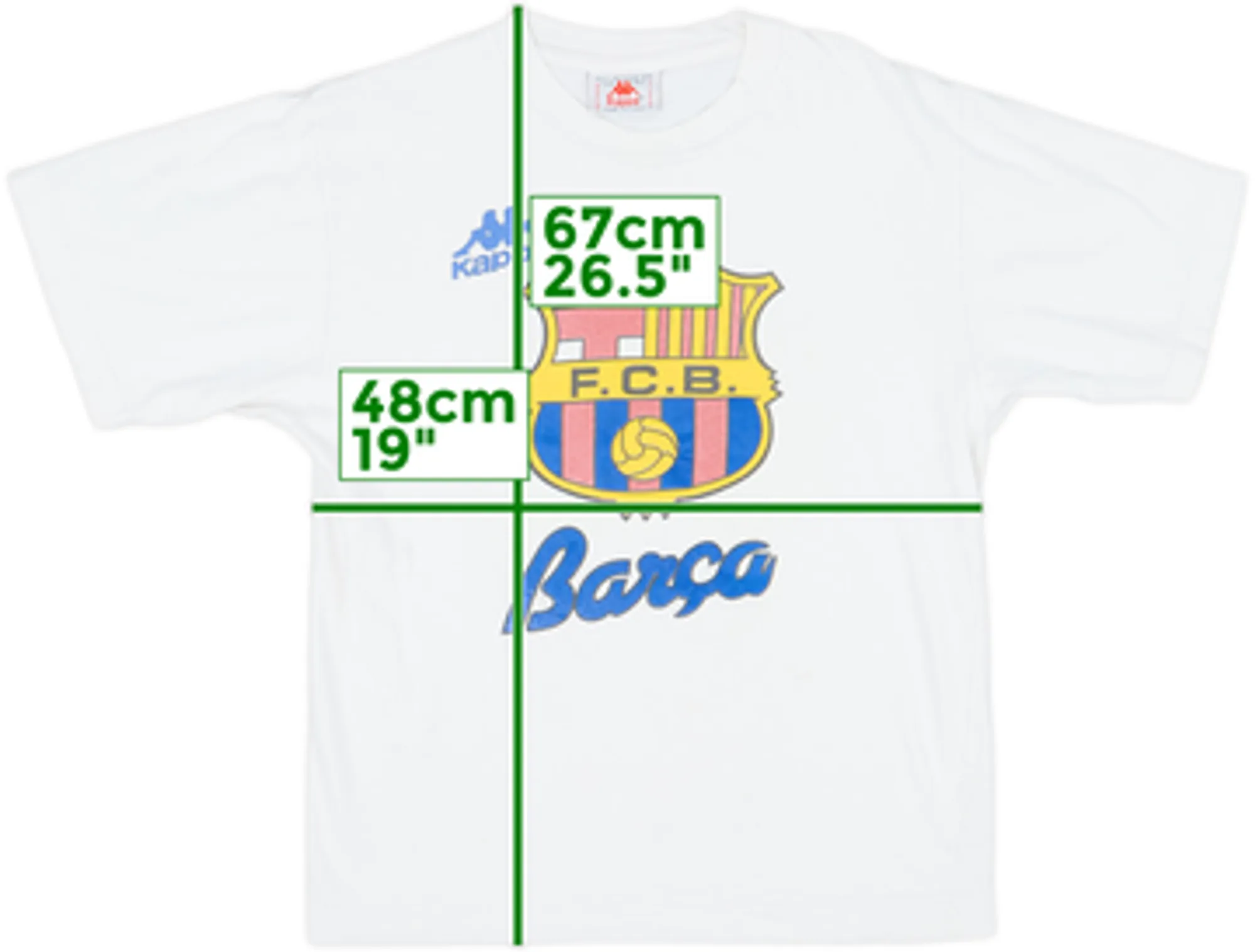 1992-93 Barcelona Kappa Cotton Tee - 7/10 - (XL.Boys)