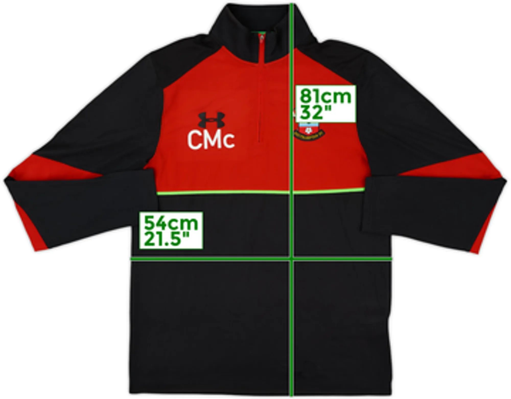 2016-17 Southampton Staff Issue Under Armour 1/4 Zip Drill Top CMc - 8/10 - (L)