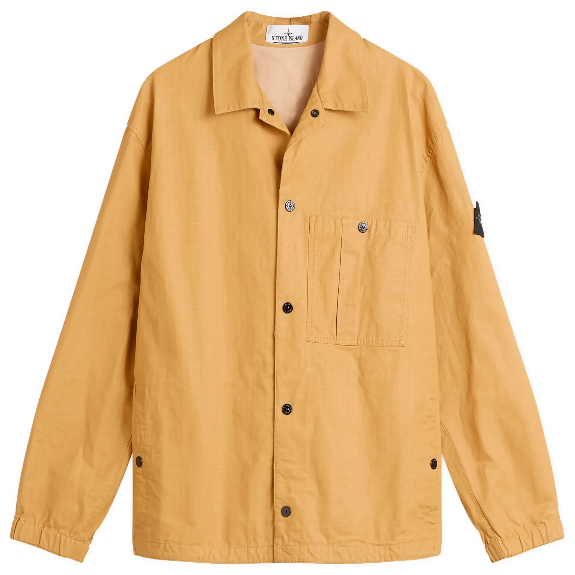 Stone Island Men's Double Coated Cotton Ripstop Shirt Jacket Mustard