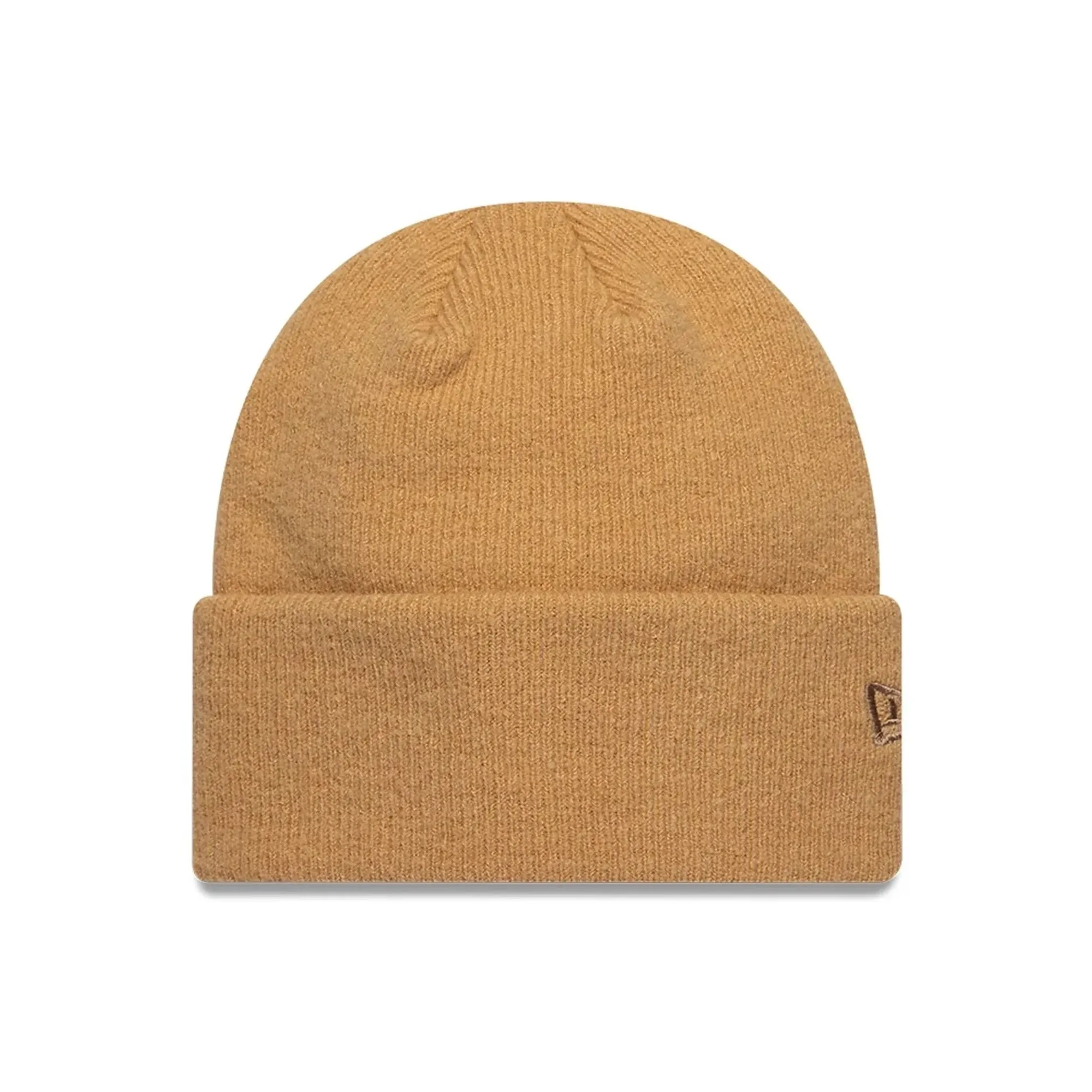 New Era Mohair Light Beige Wide Cuff Knit Beanie Hat adult unisex