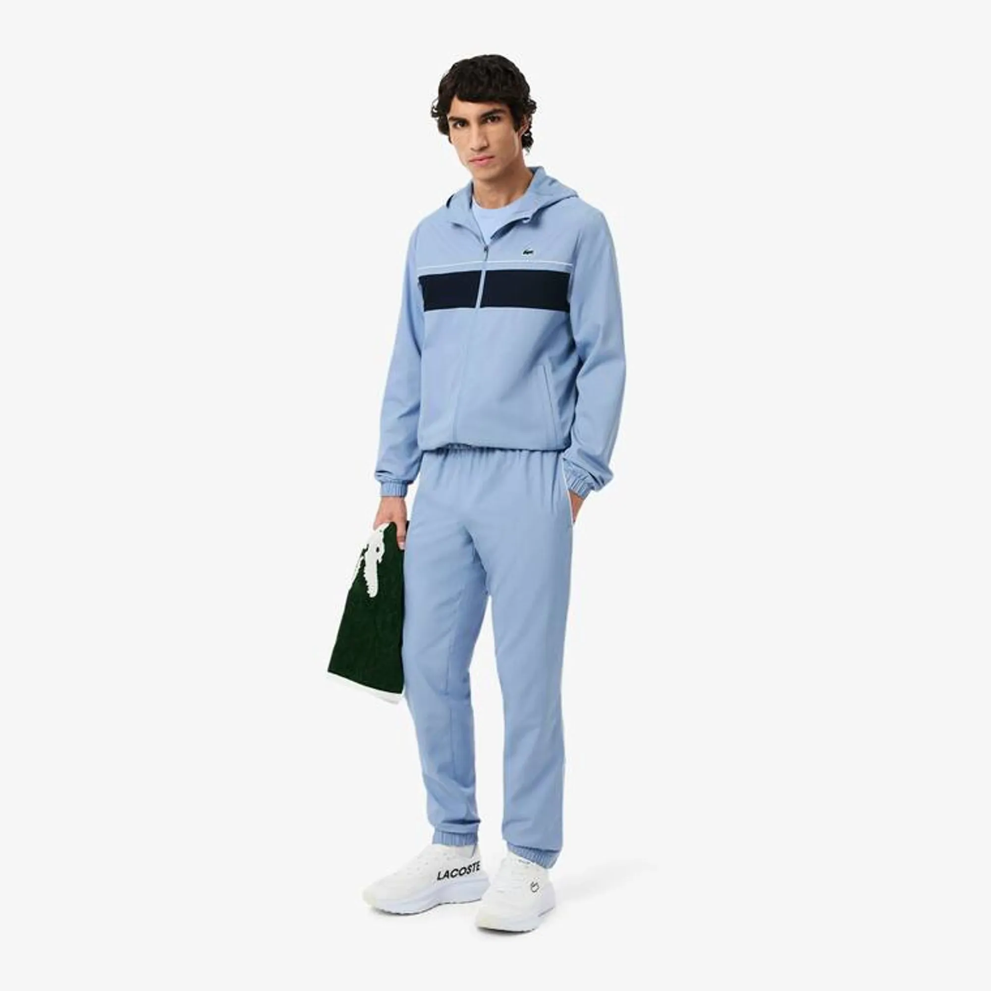 Lacoste Diamond Taffeta Sport Tracksuit - Bleu Clair / Bleu Marine / Blanc