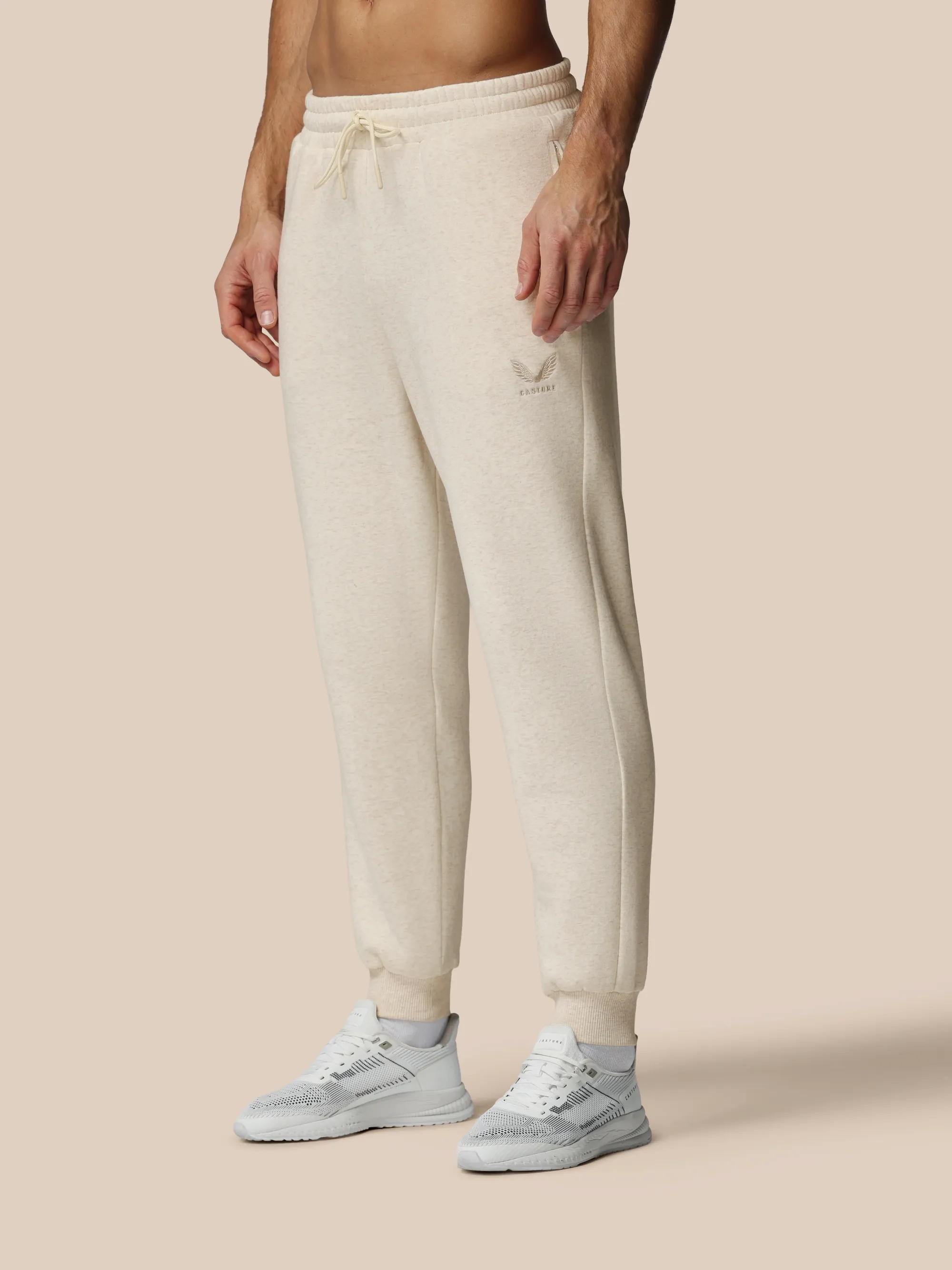 Castore Men’s Adapt Cotton Fleece Joggers - Oatmeal Marl