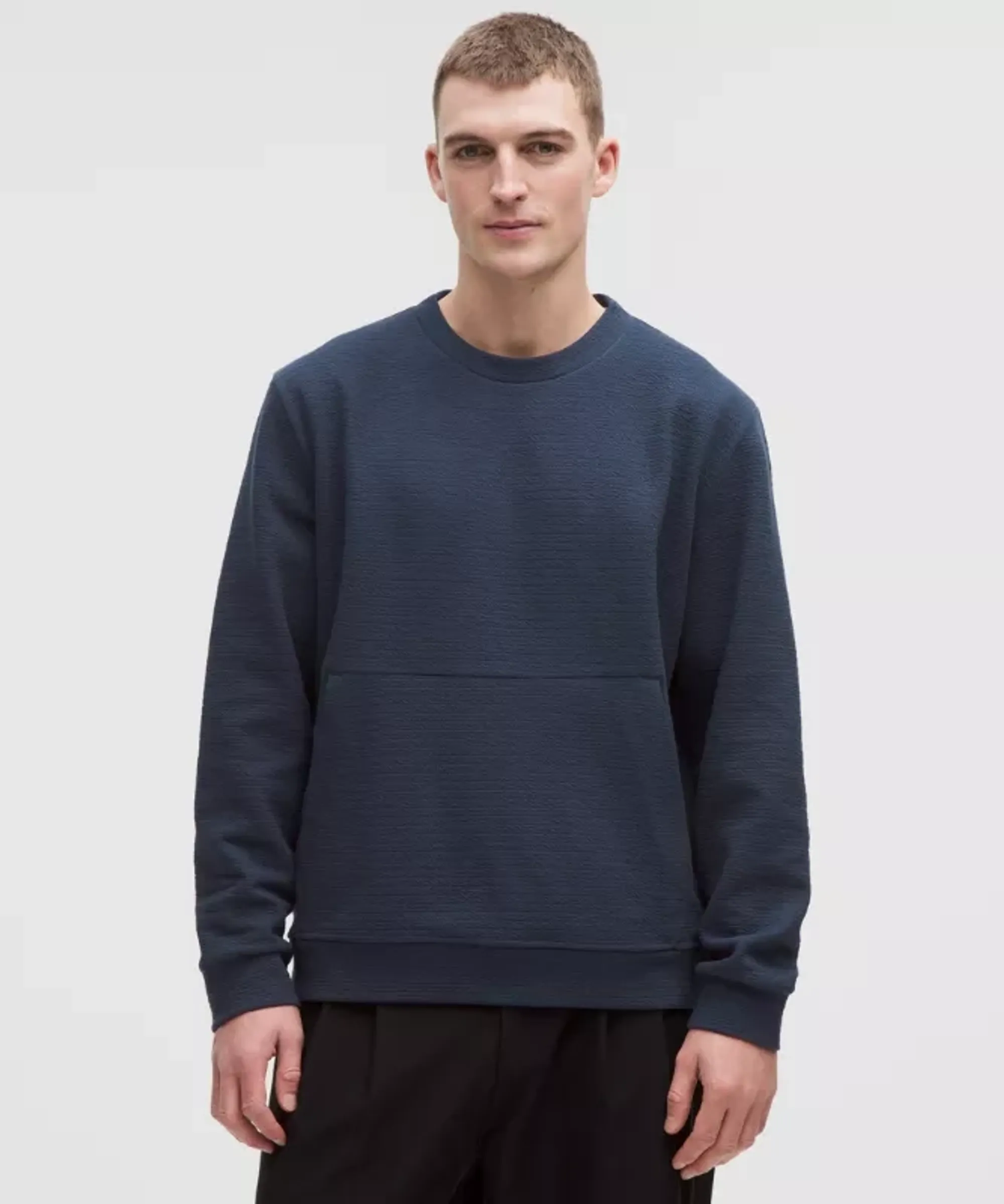lululemon – Men's Textured Spacer Crewneck Hoodie Pullover – Color Blue – Size Large