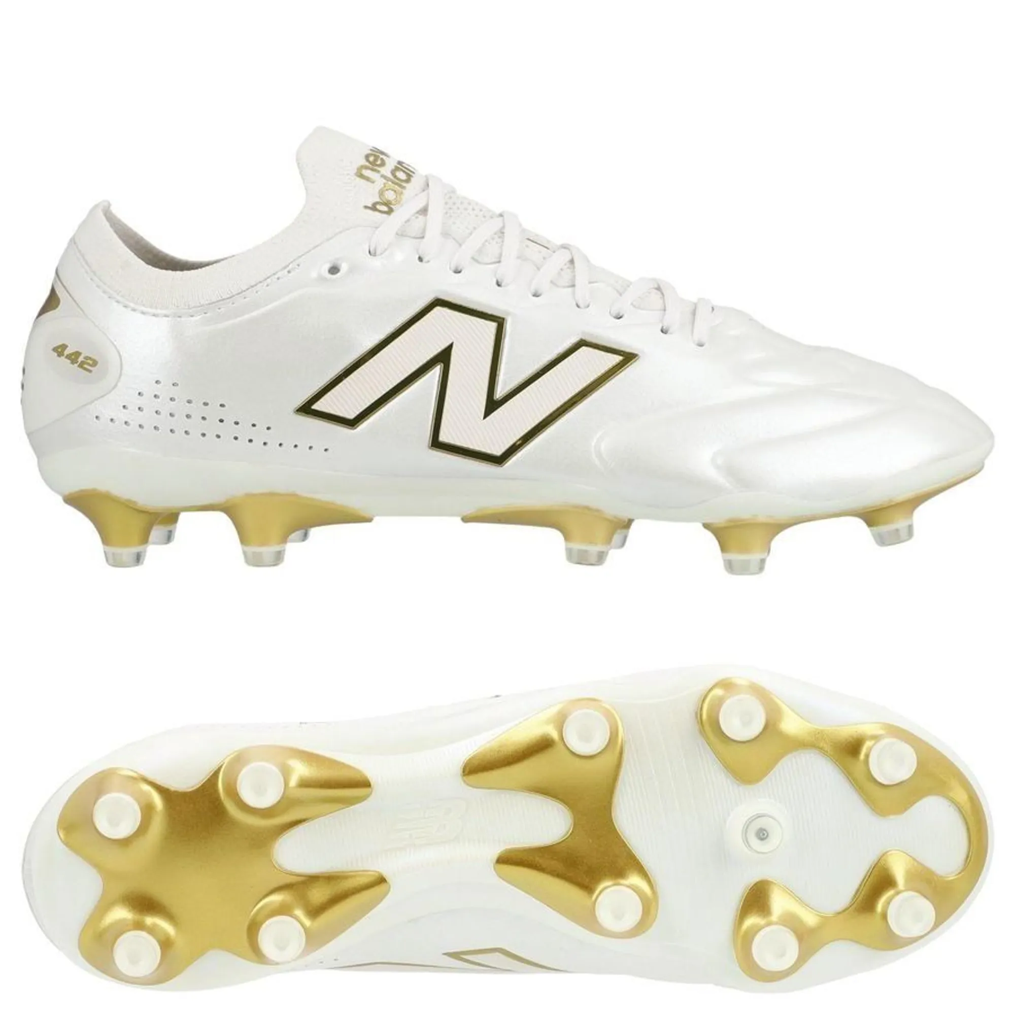 New Balance 442 V3 Elite Knit Fg First Edition - White/Metallic Gold Limited Edition - ['White']