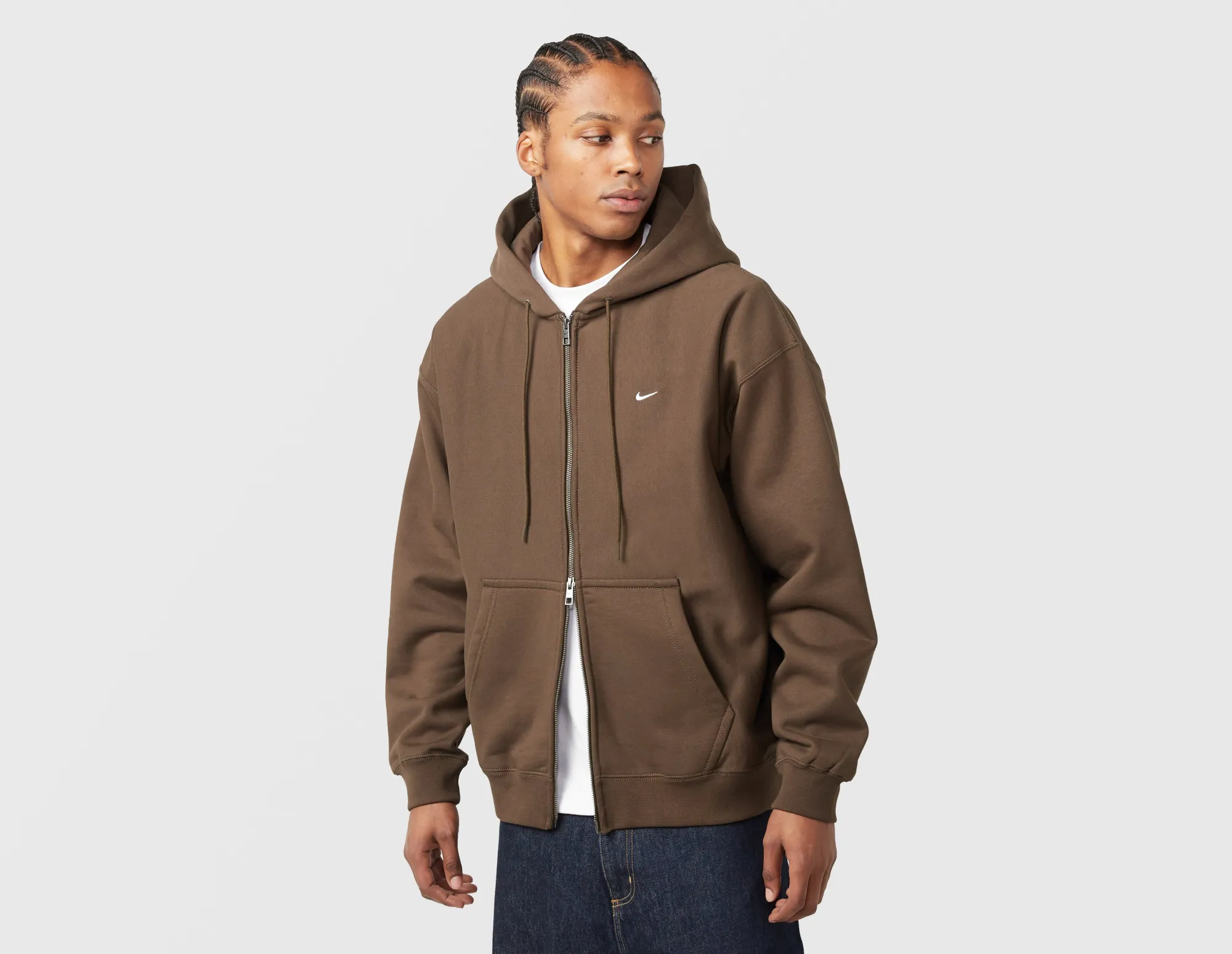Nike Solo Swoosh Full-Zip Hoodie, Brown
