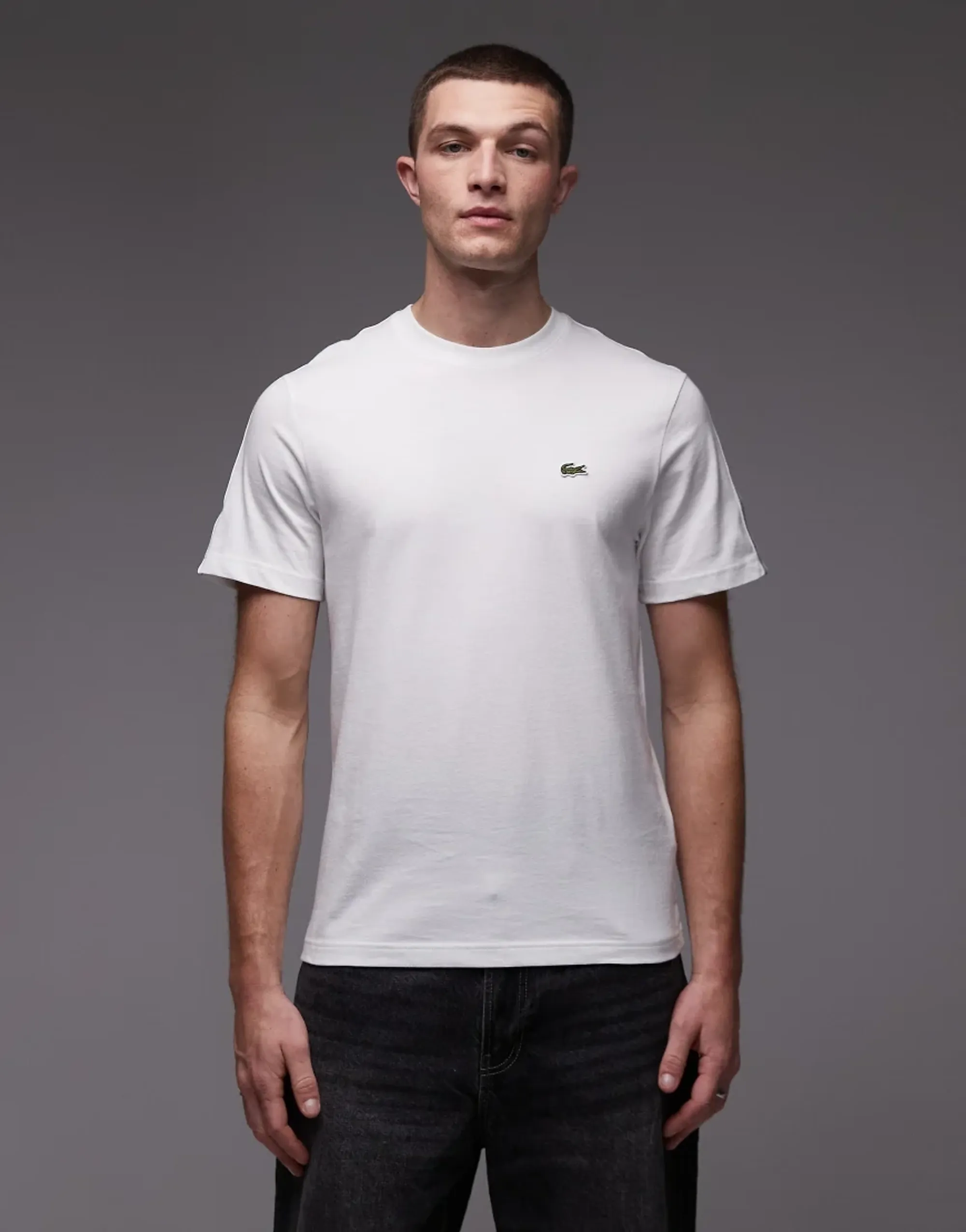 Lacoste Branded Stripe Band T-shirt - White