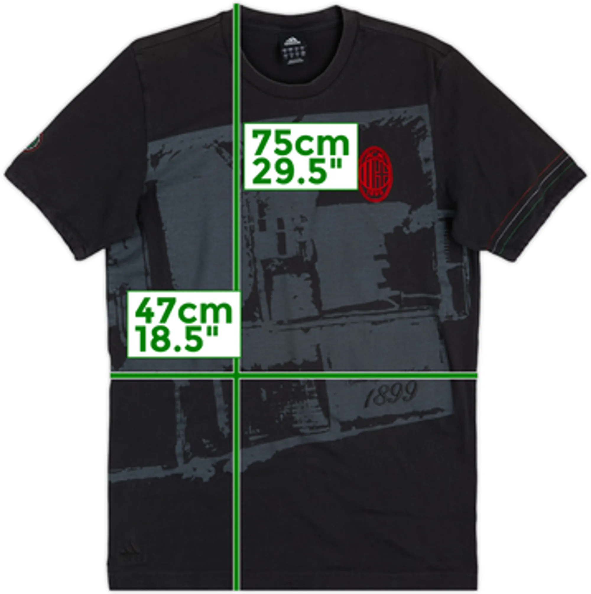 2008-09 AC Milan adidas Graphic Tee - 8/10 - (M)