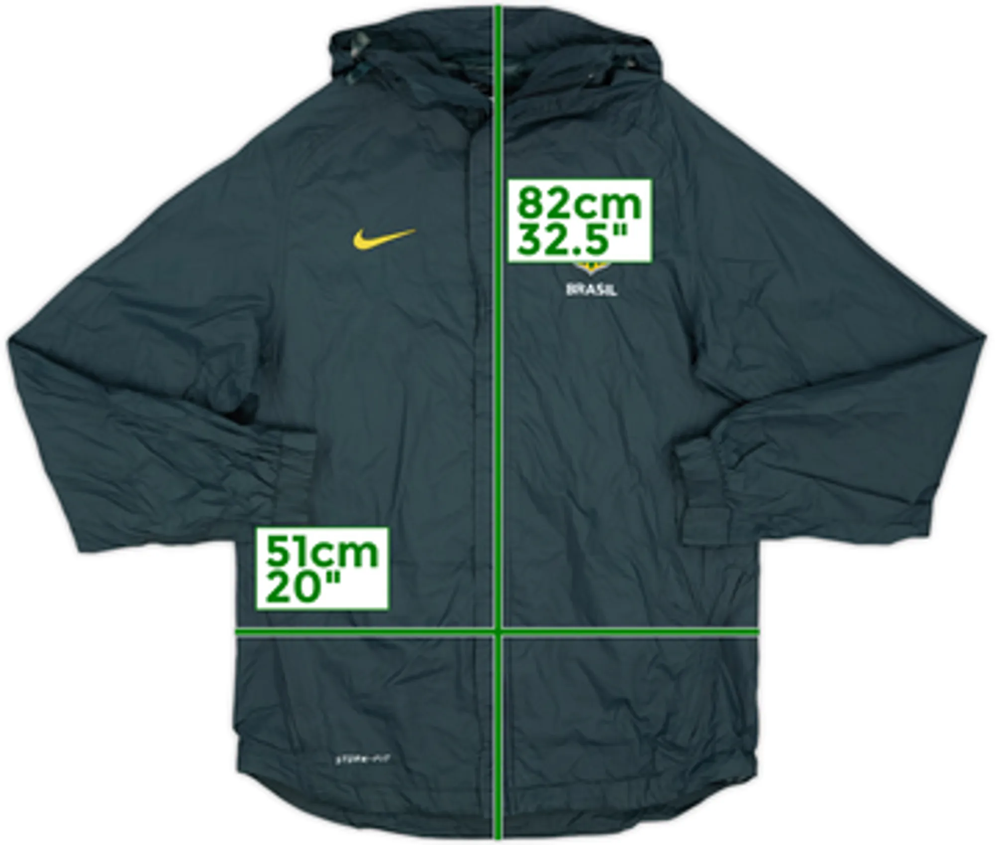 2011-12 Brazil Nike Hooded Rain Jacket - 8/10 - (S)