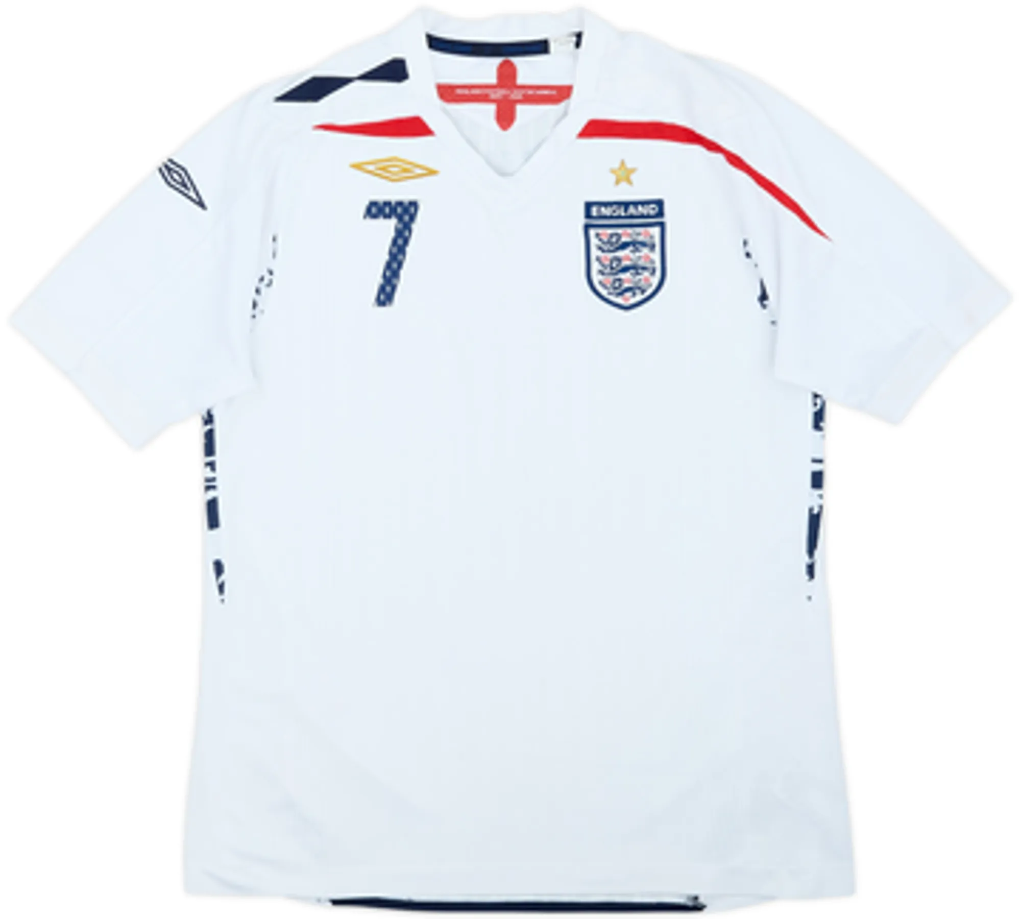 2007-09 England Home Shirt Beckham #7 - 10/10 - (3XL)