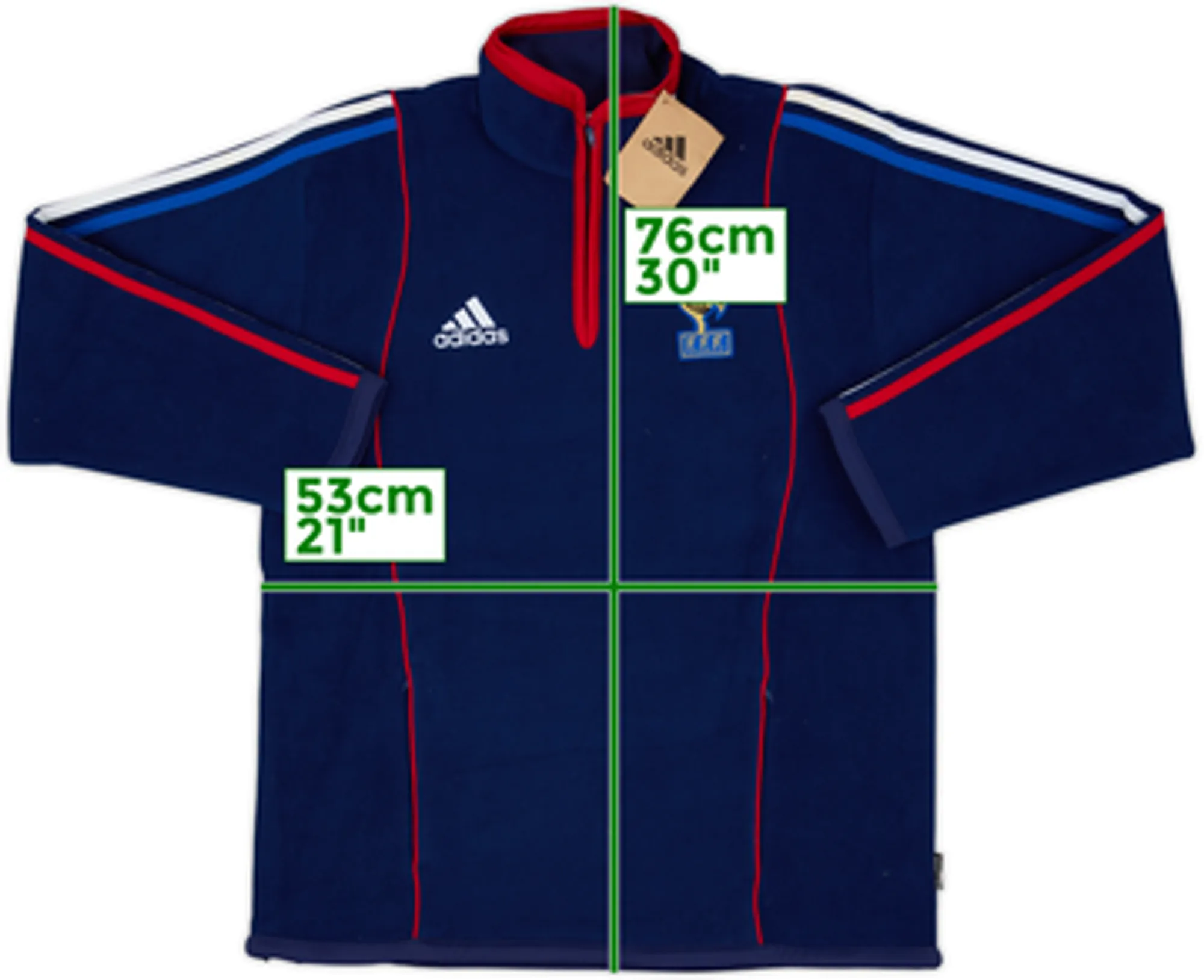 1998 France adidas 1/4 Zip Fleece Jacket (Women's M)