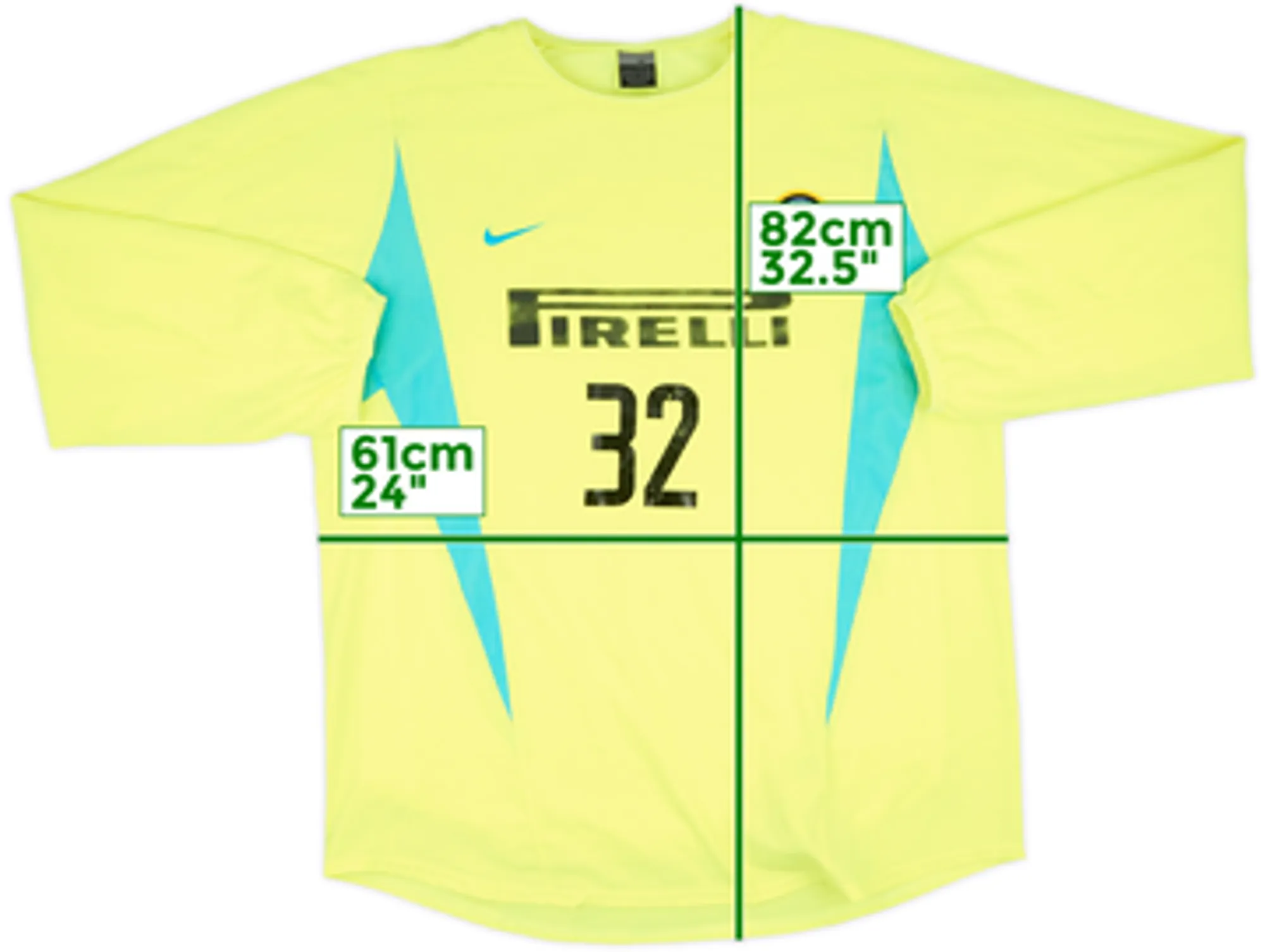 2002-03 Inter Milan Player Issue Training L/S Shirt #32 (Vieri) - 6/10 - (XL)