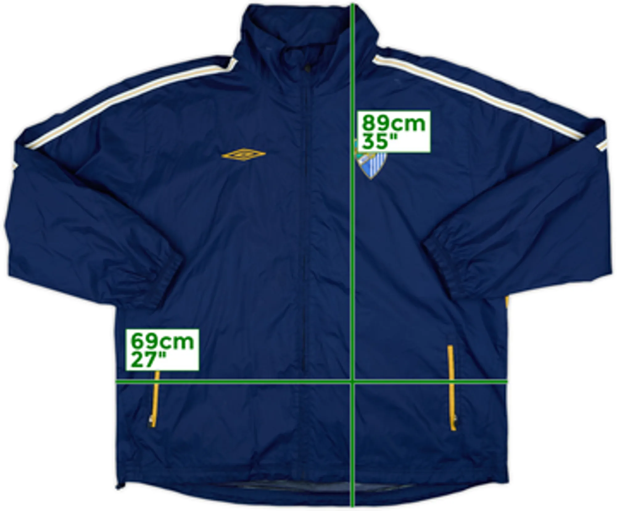 2001-02 Malaga Umbro Hooded Track Jacket - 8/10 - (XL)