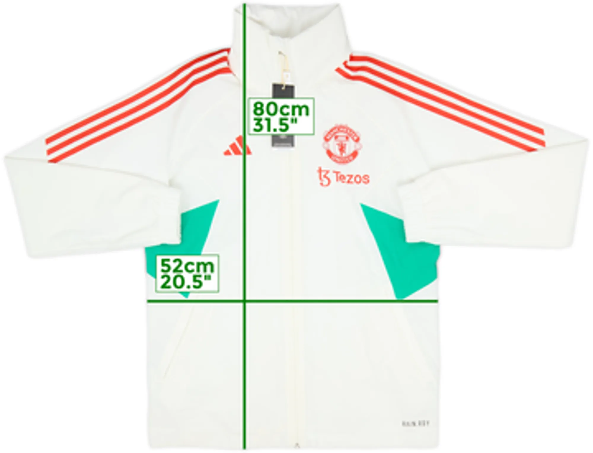 2023-24 Manchester United adidas Hooded Rain Jacket (S)