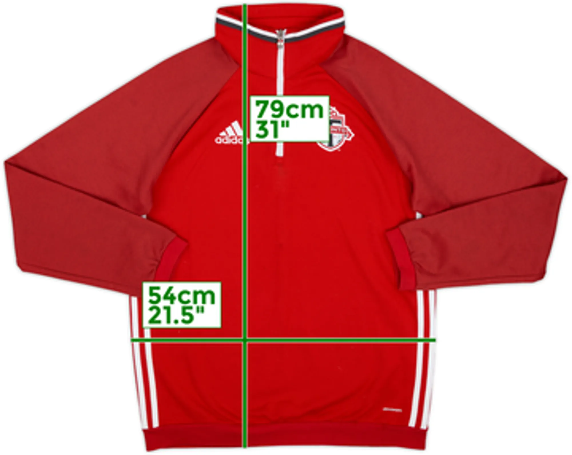 2015 Toronto FC adidas 1/4 Zip Fleece Top - 8/10 - (XL)