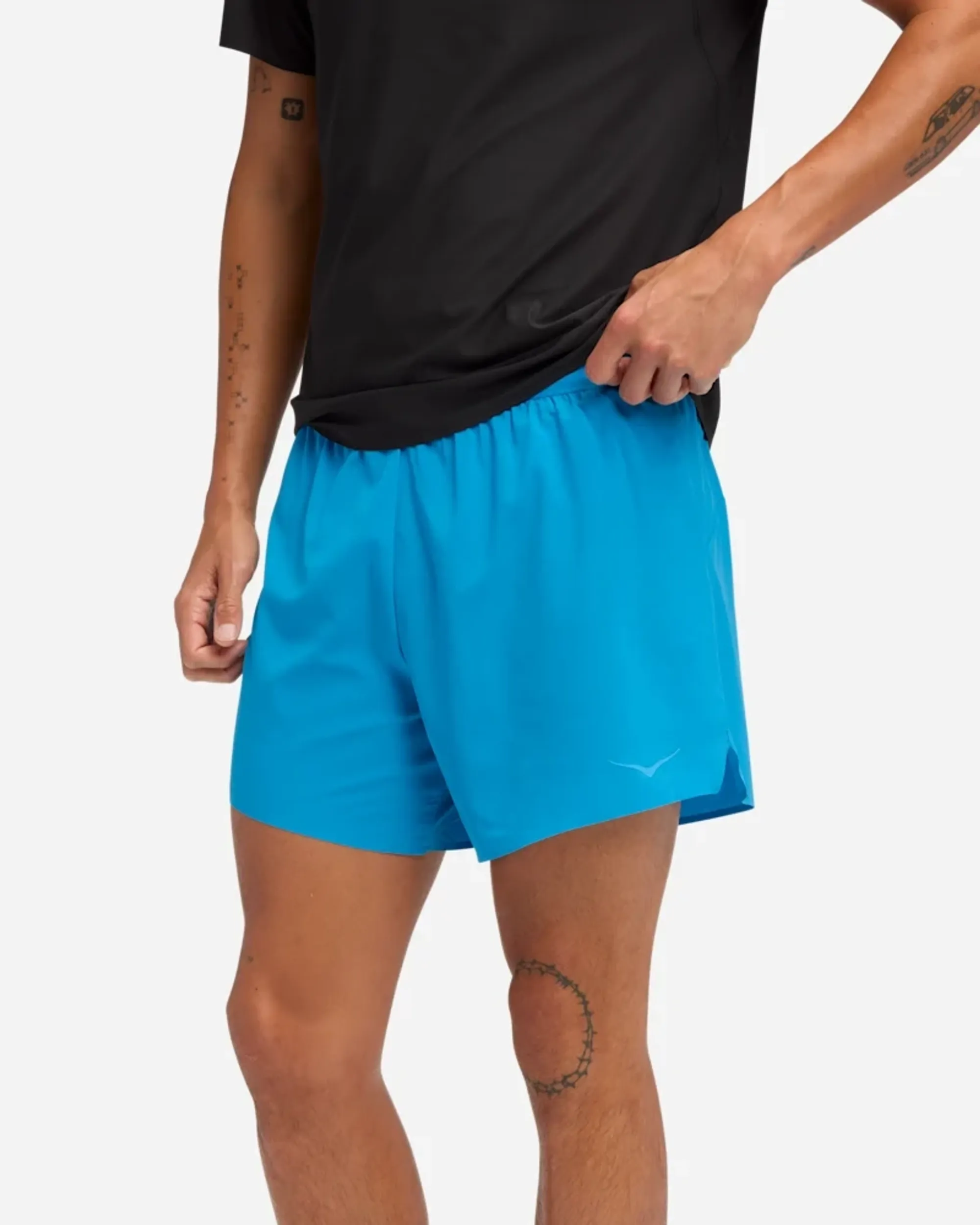 Hoka Men's Glide 5'' Shorts W/ Brief In Hoka Blue
