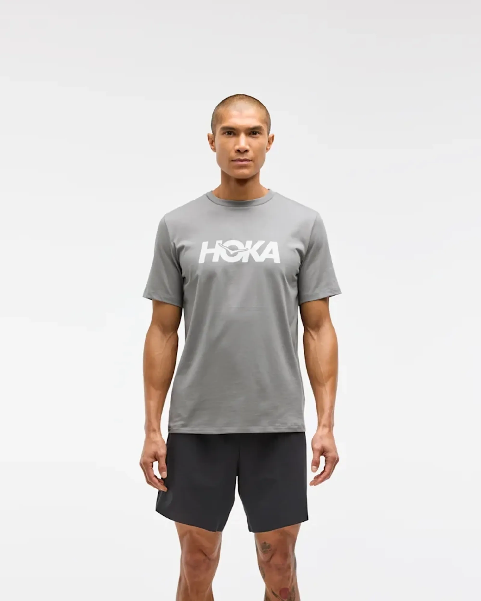Hoka Men's Core Logo Graphic T-Shirt In Galactic Grey