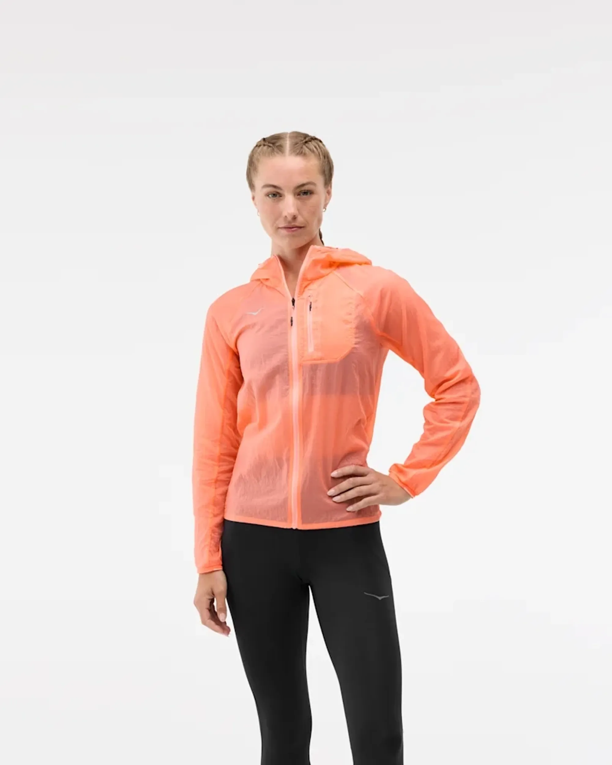 Hoka Women's Skyflow Jacket In Neon Cantaloupe