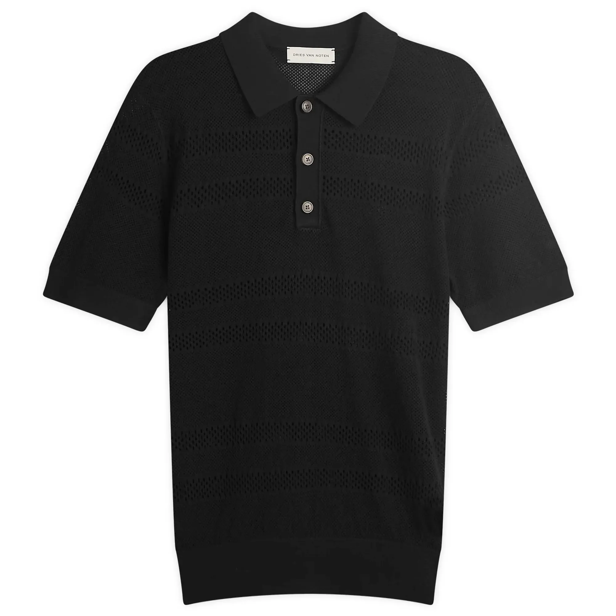 Dries Van Noten Men's Knitted Polo Black