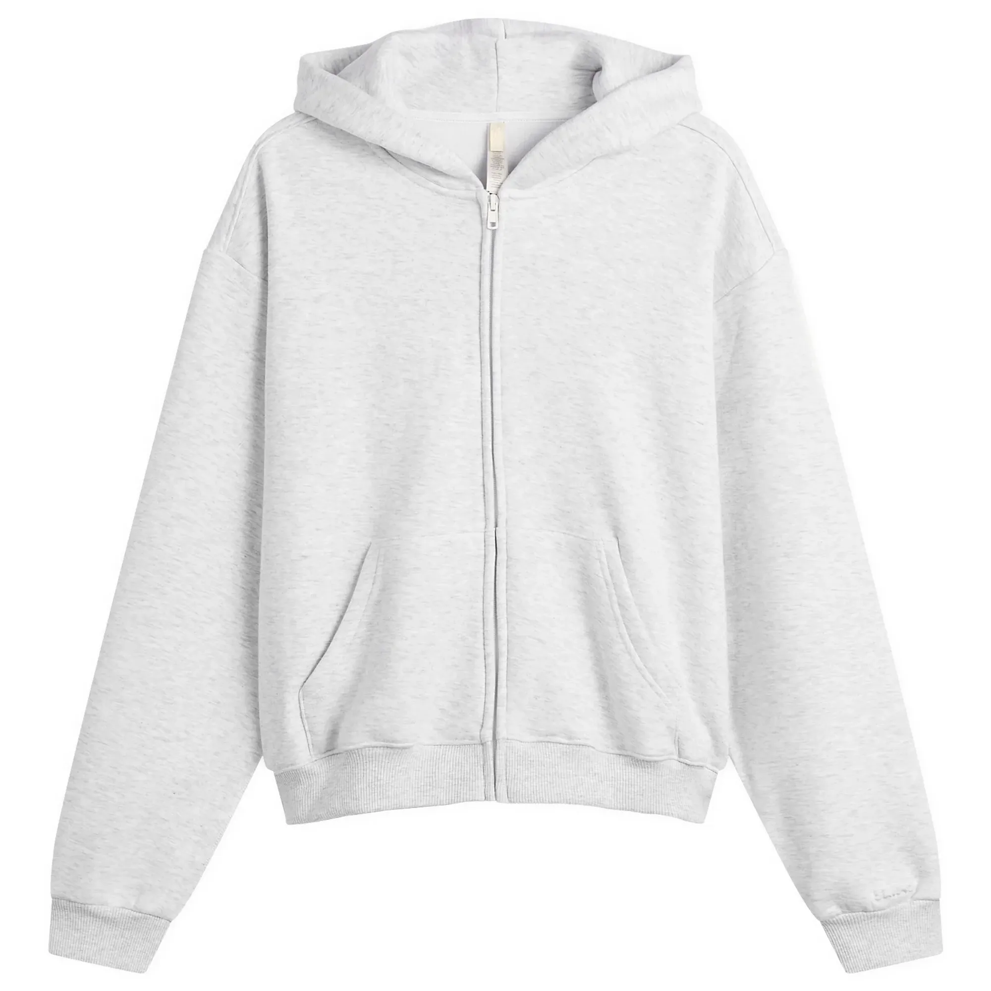 SKIMS Women's Cotton Fleece Classic Zip Up Hoodie Light Heather Grey