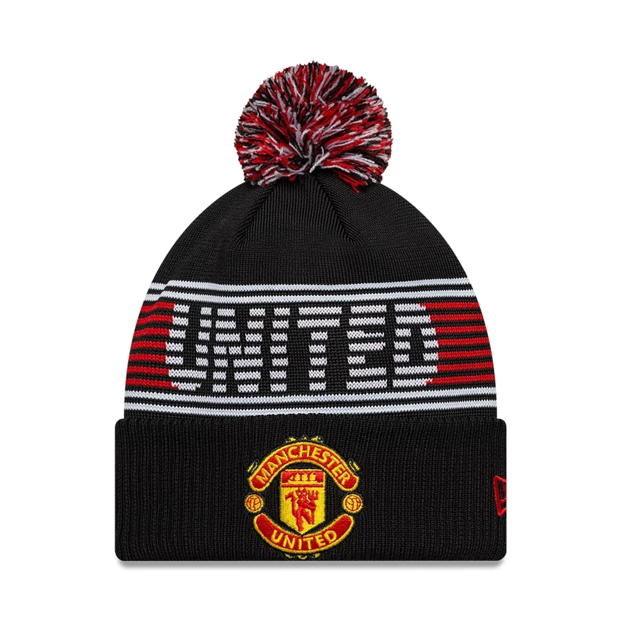Manchester United FC Black Bobble Knit Beanie Hat New Era Cap adult unisex
