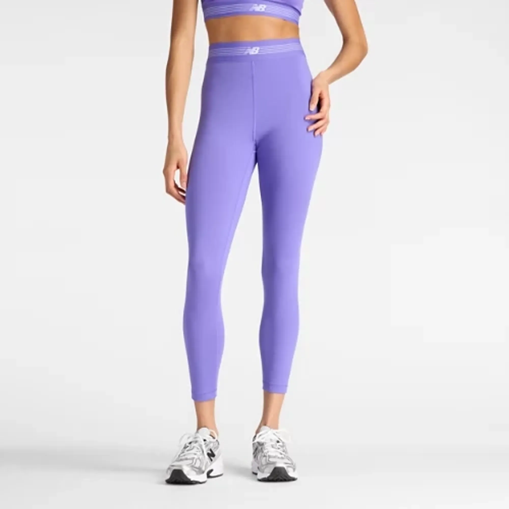 New Balance Women AC Legging 25" in Purple Poly Knit