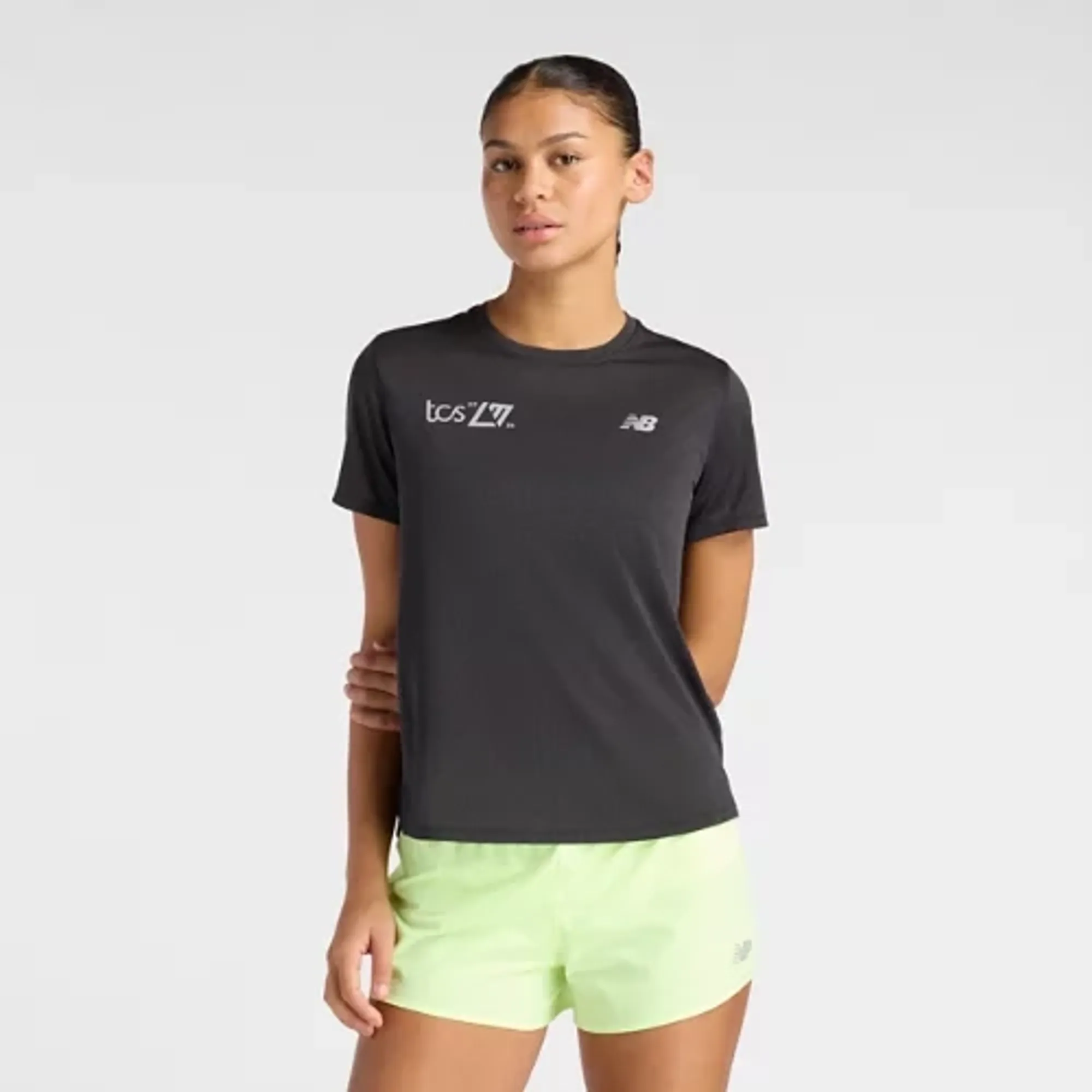 New Balance Women London Edition RC Essential T-Shirt in Black Polyester
