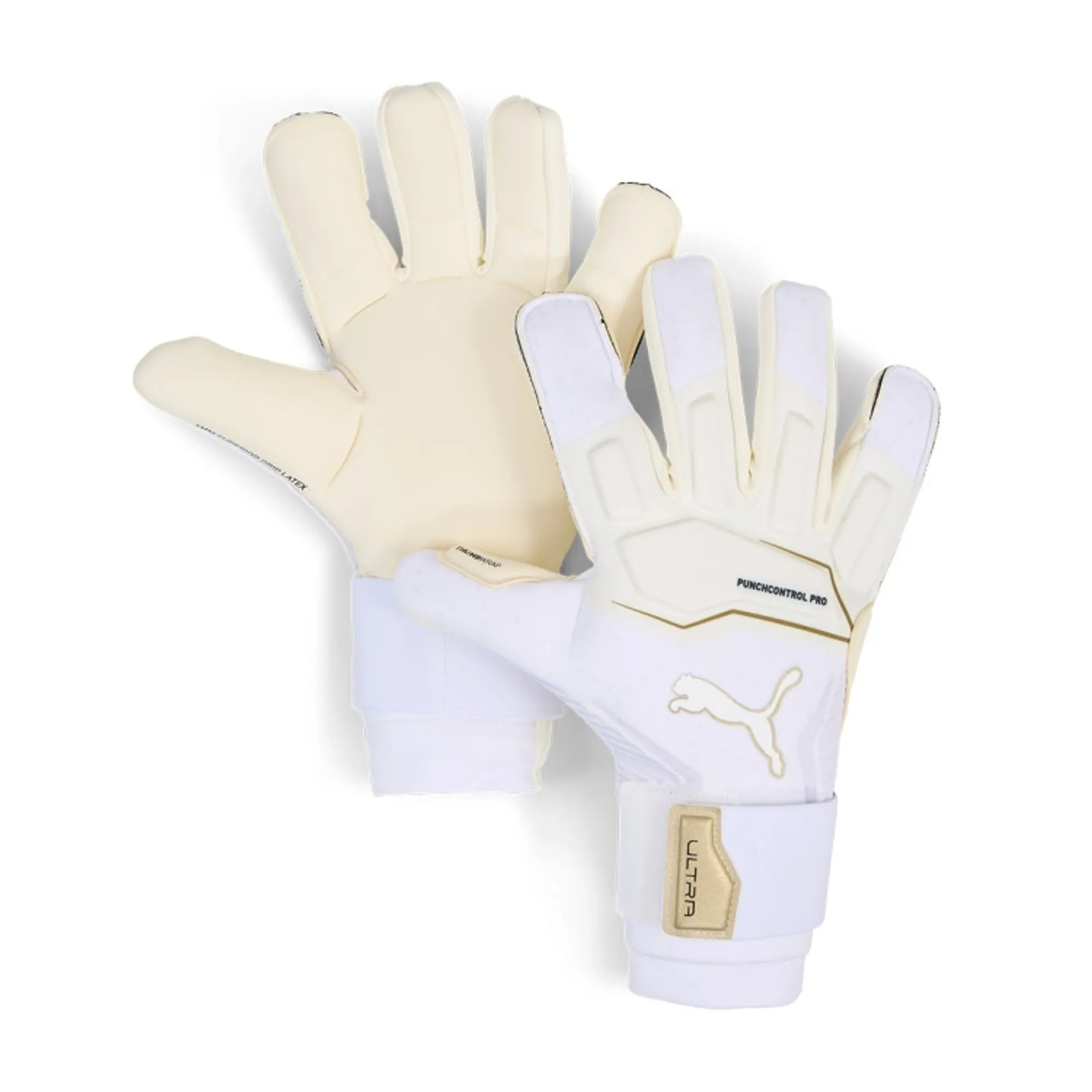Puma Goalkeeper Gloves Ultra Ultimate Hybrid White Gold - ['White']