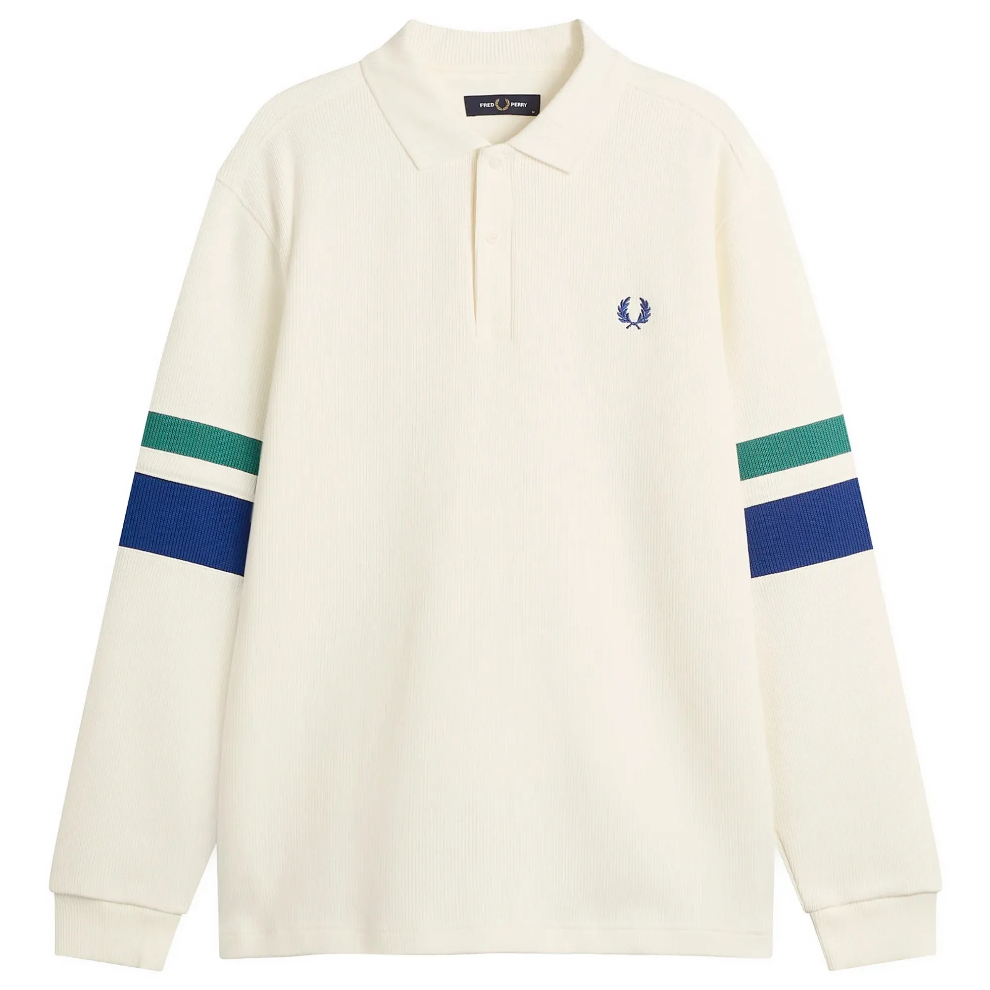 Fred Perry Men's Tipped Long Sleeve Polo Shirt Snow White