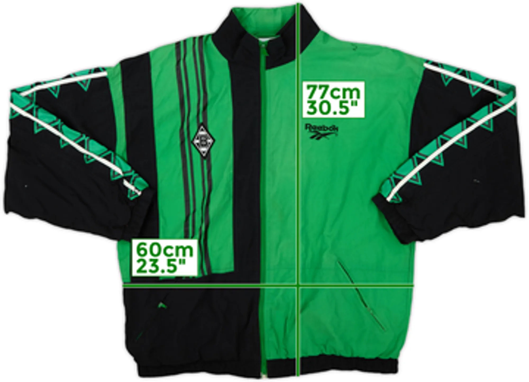 1995-96 Borussia Monchengladbach Reebok Track Jacket - 8/10 - (XL)