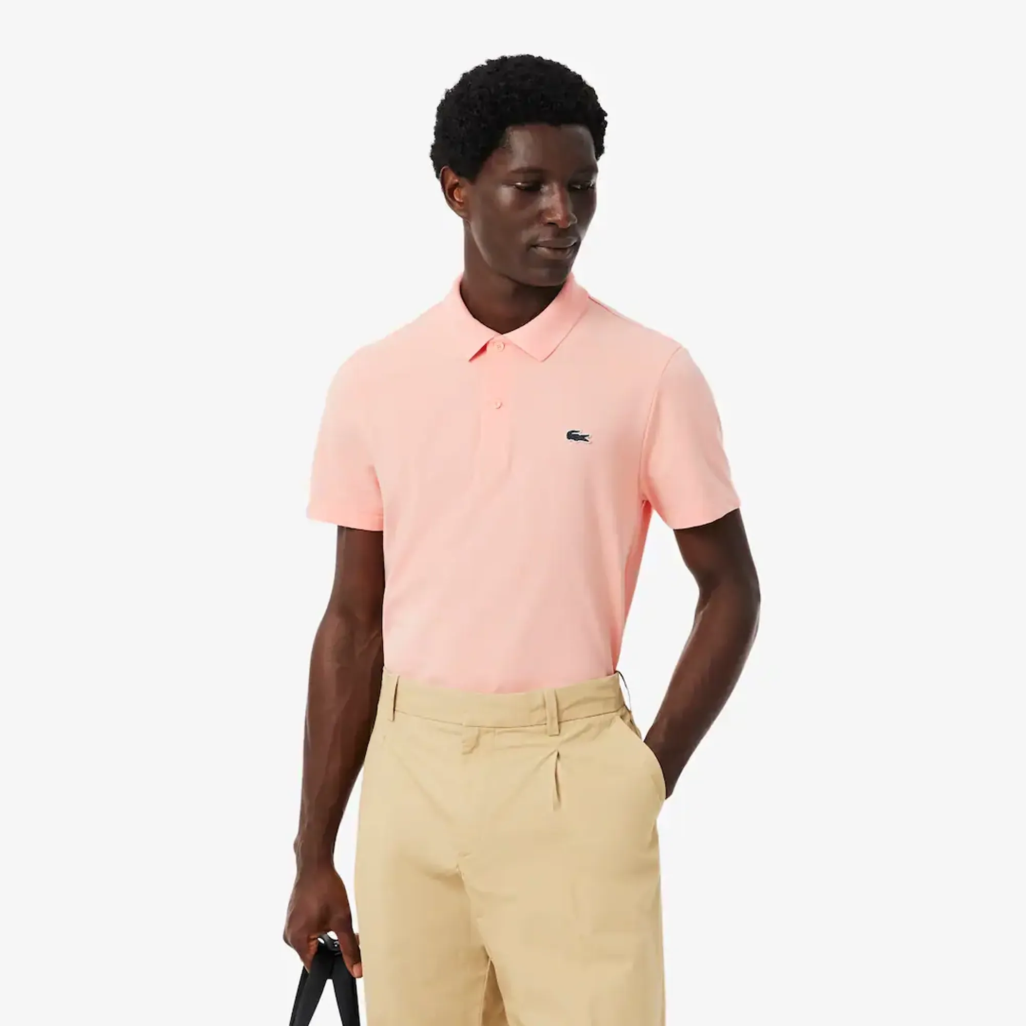 Lacoste Regular Fit Cotton Blend Polo Shirt - Coral Pink