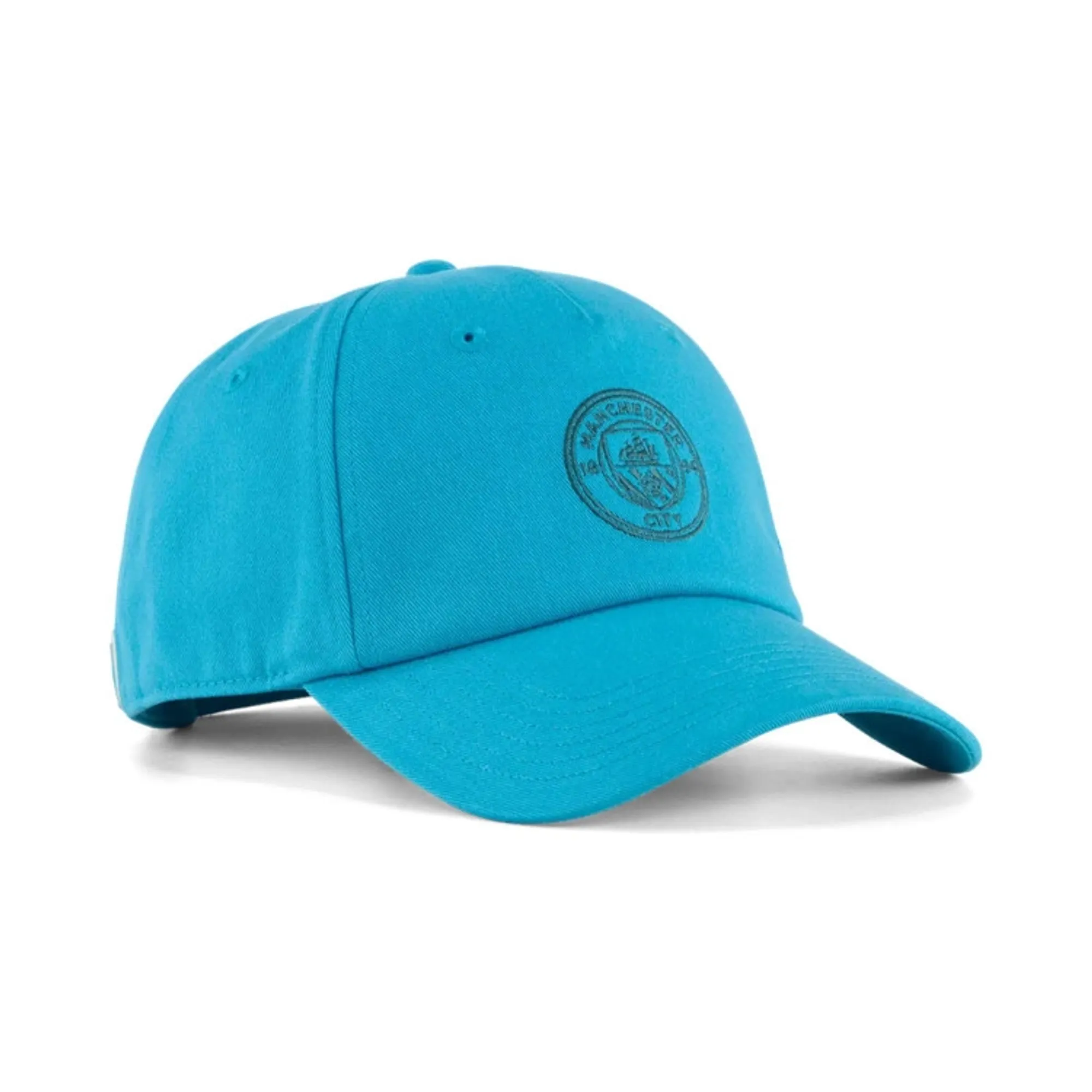PUMA Manchester City Ftblessentials Cap, Tropical Blue/Green Terrain