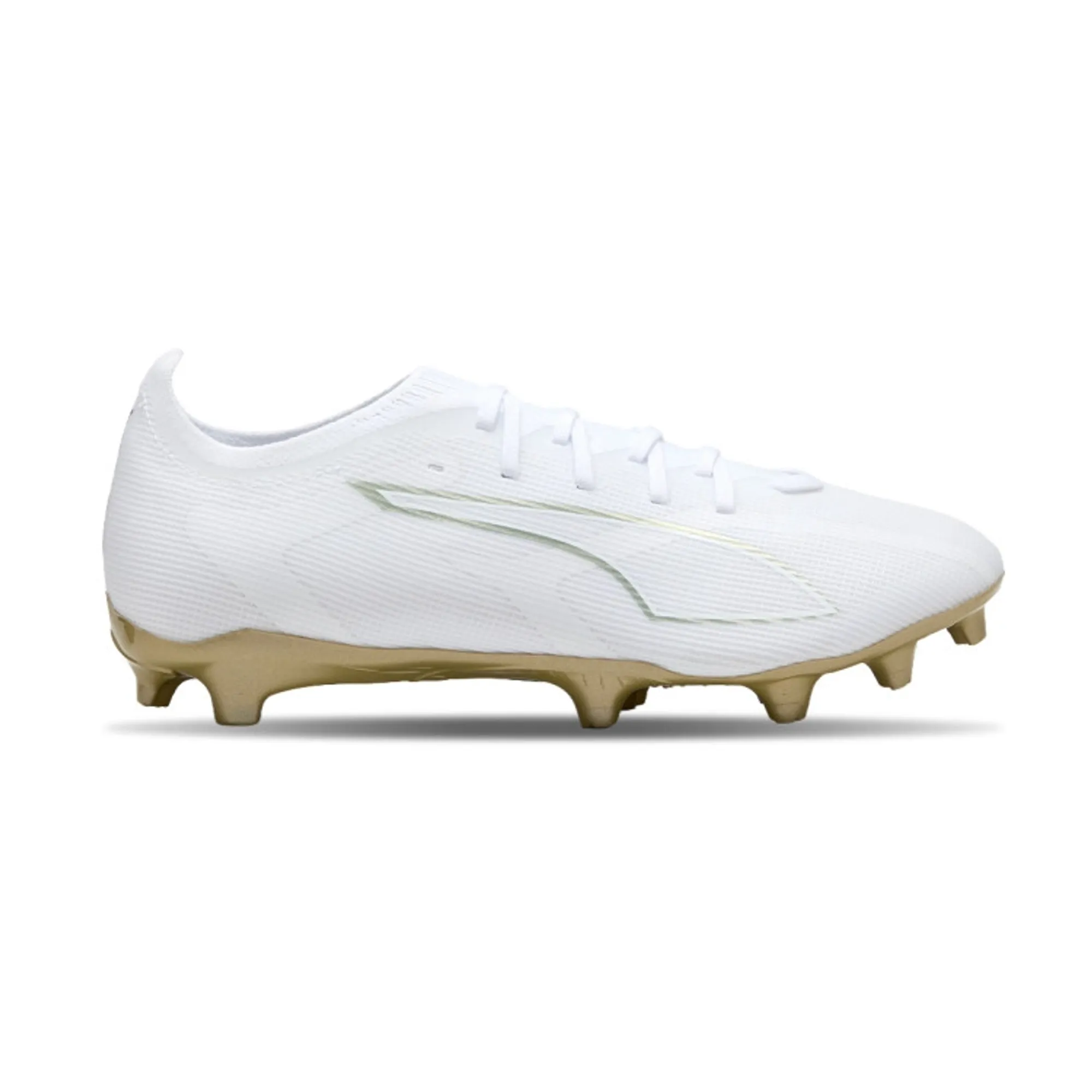 PUMA Ultra 6 Match FG/AG Football Boots Unisex, White/Metallic Gold/Black, size 10
