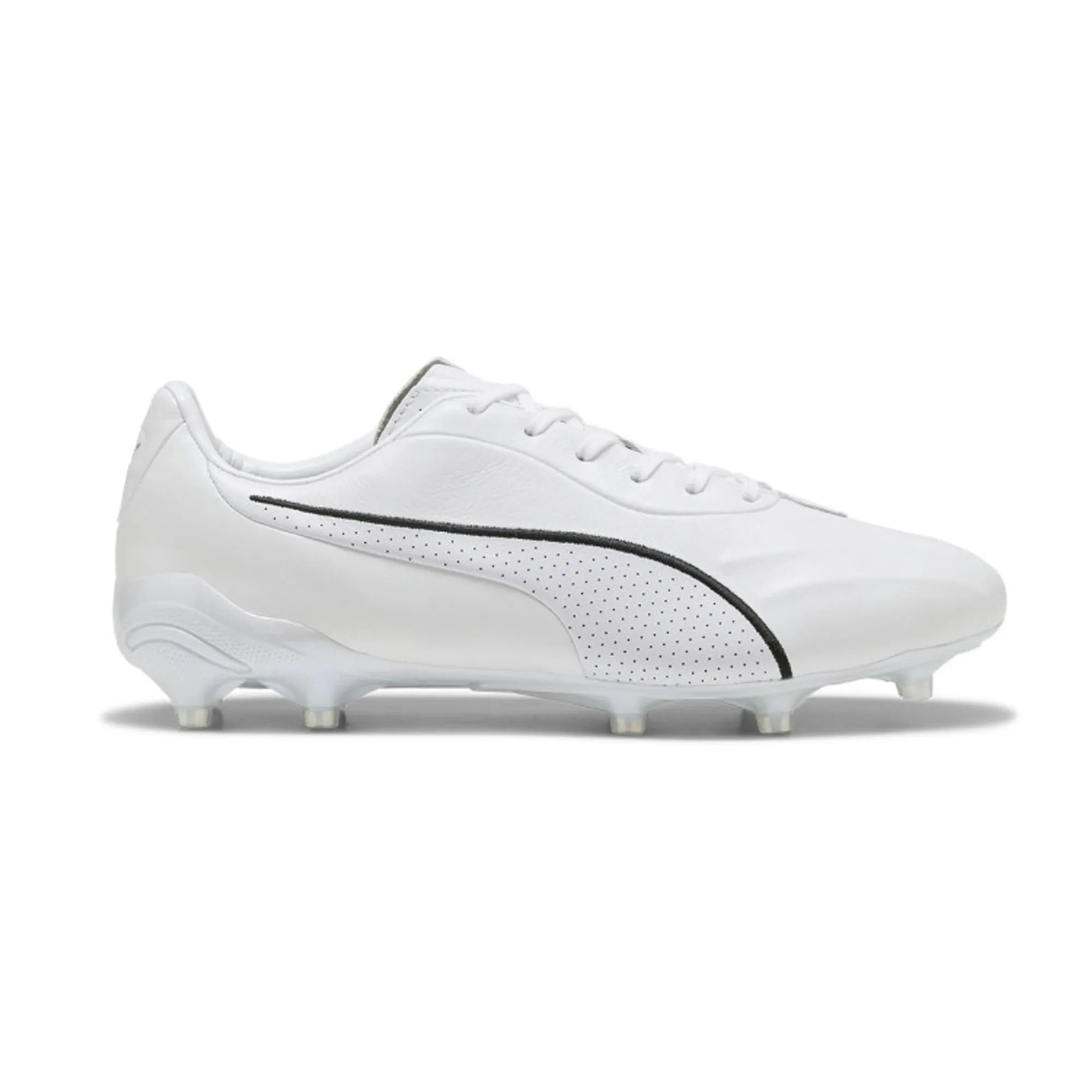 PUMA King Platinum FG/AG Football Boots Unisex, White/Metallic Gold/Black, size 10